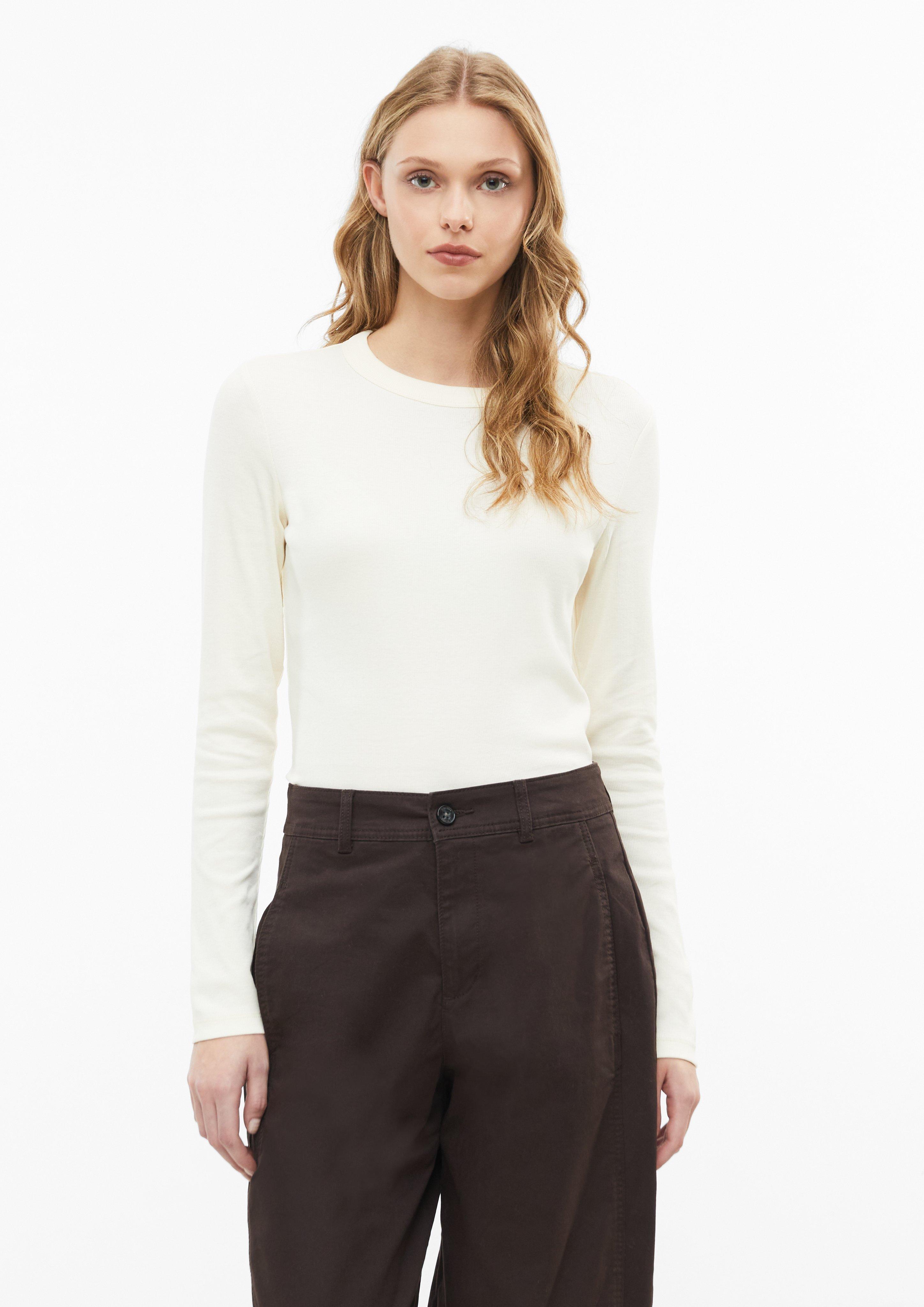 Long-Sleeve Shirt with Ribbed Texture in cream by s.Oliver