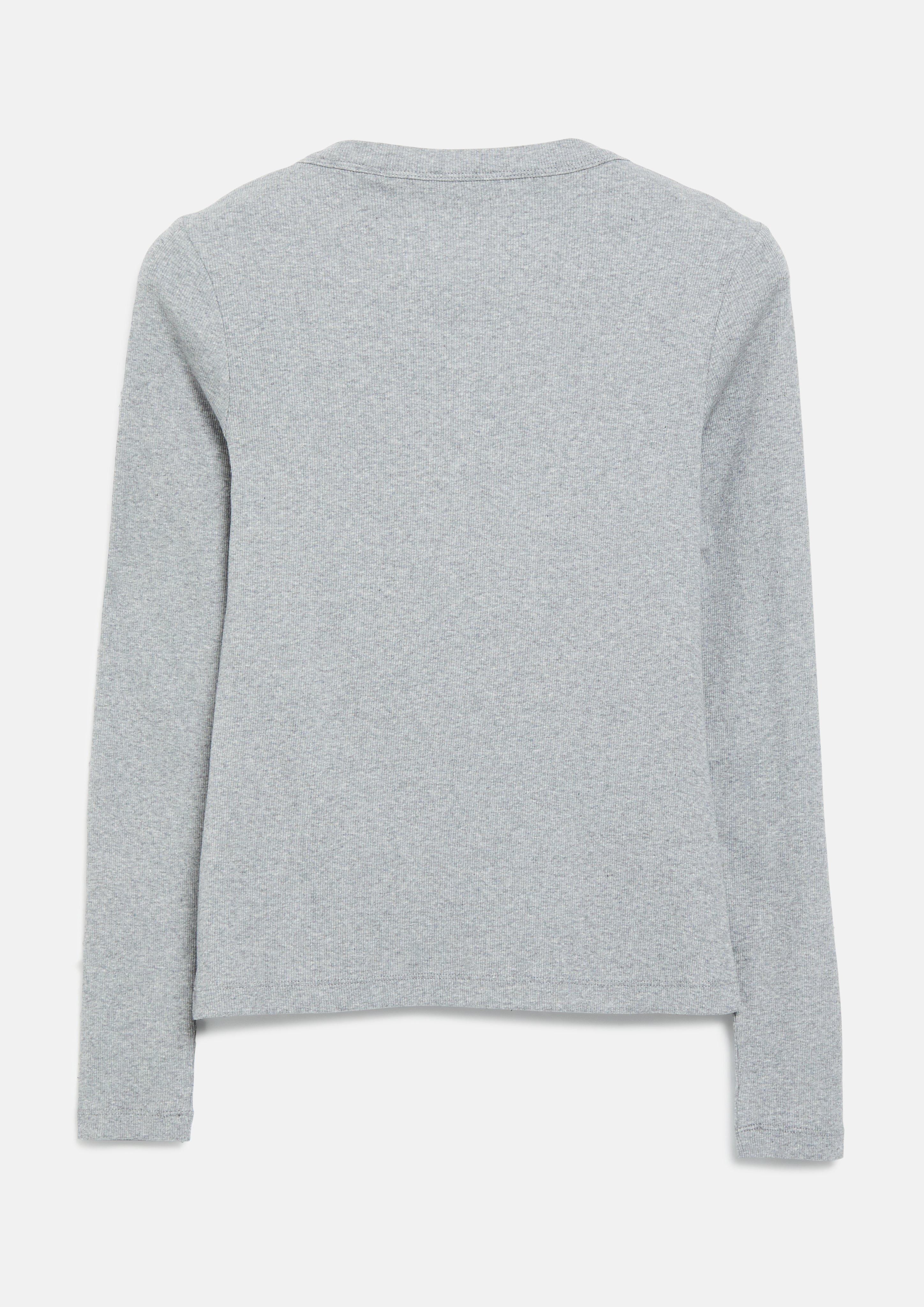 Damen Langarmshirt mit Rippstruktur in grau von s.Oliver