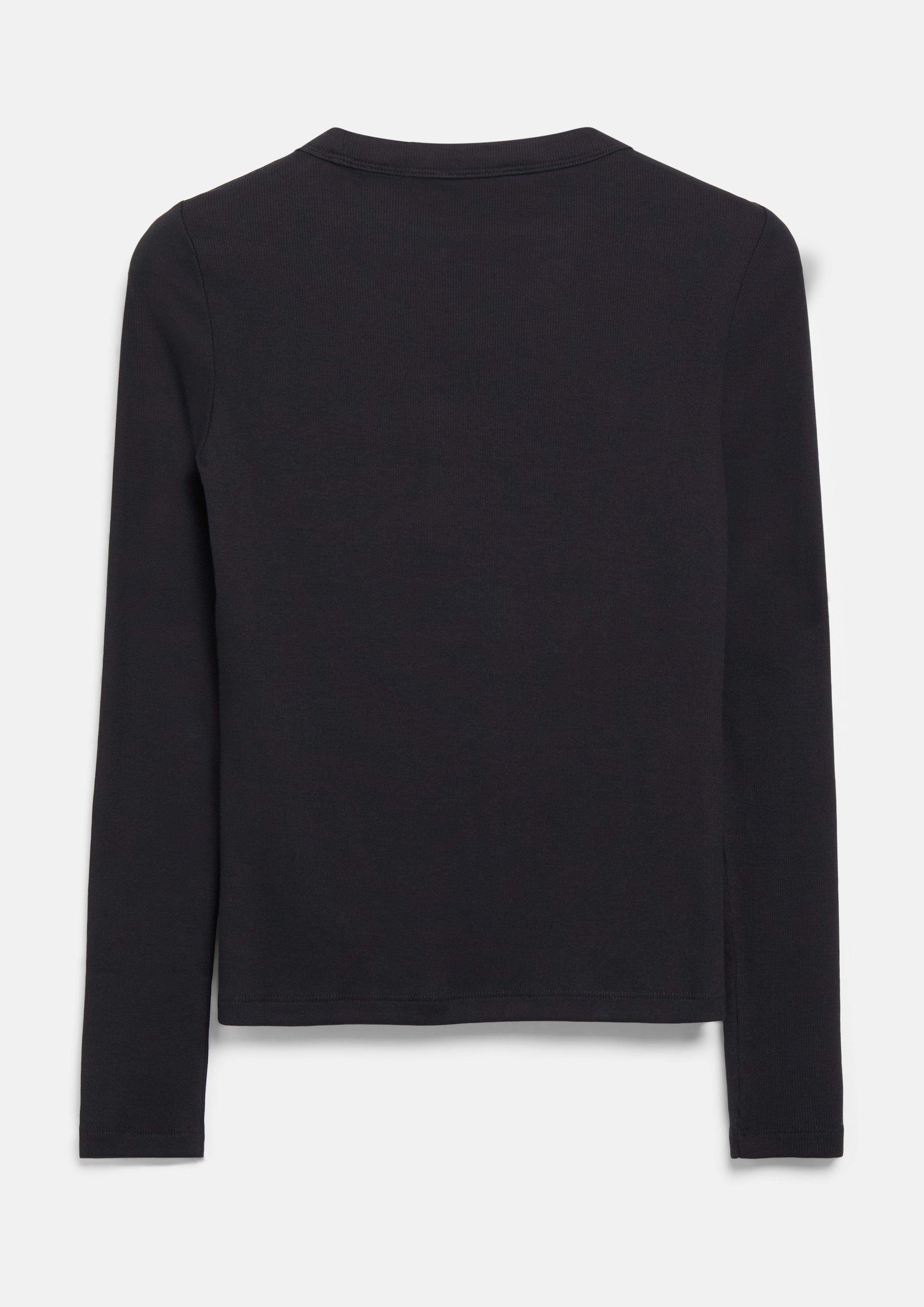 Damen Langarmshirt mit Rippstruktur in schwarz von s.Oliver