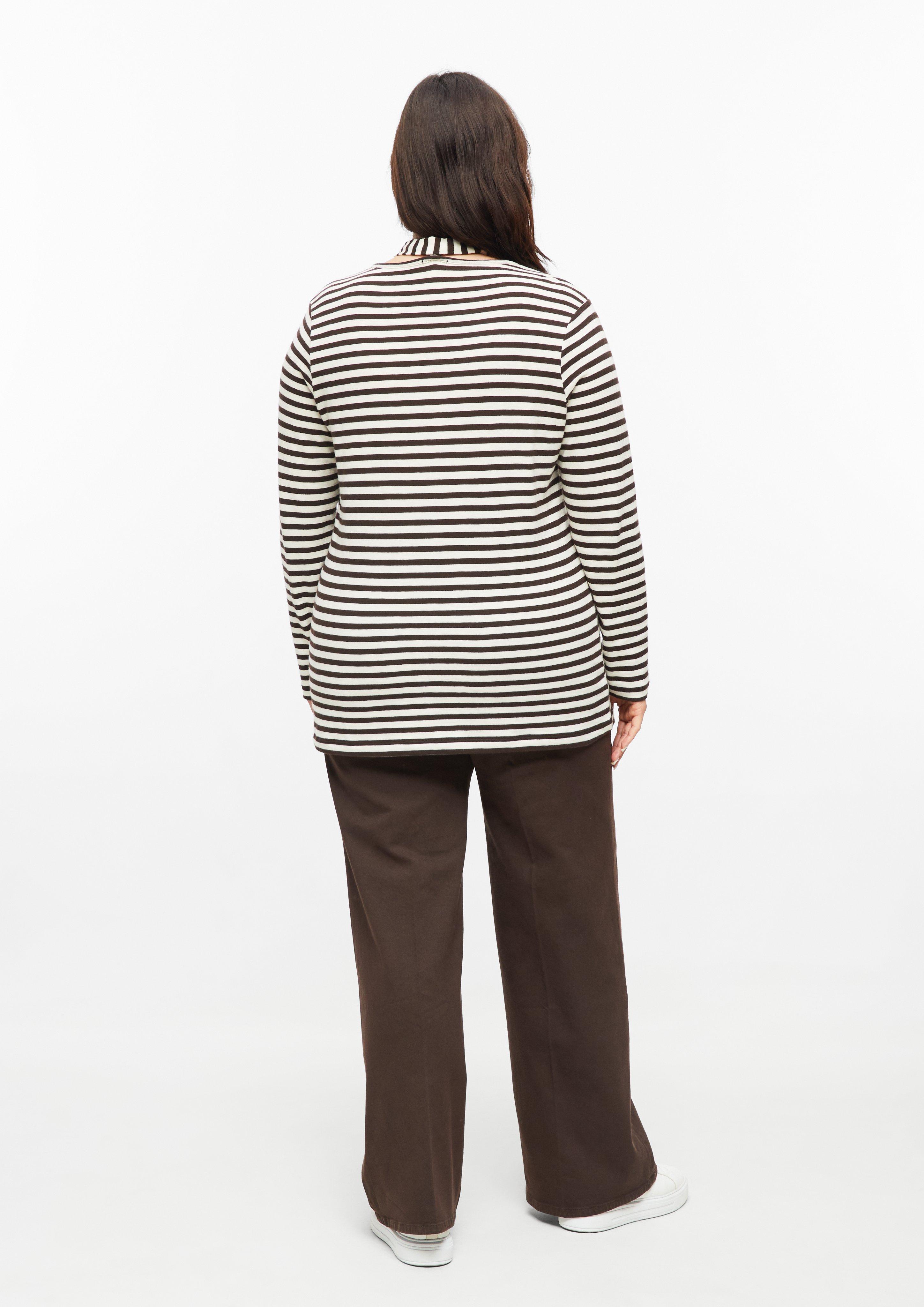 Femmes T-shirt Henley avec écharpe amovible en beige de s.Oliver CURVE
