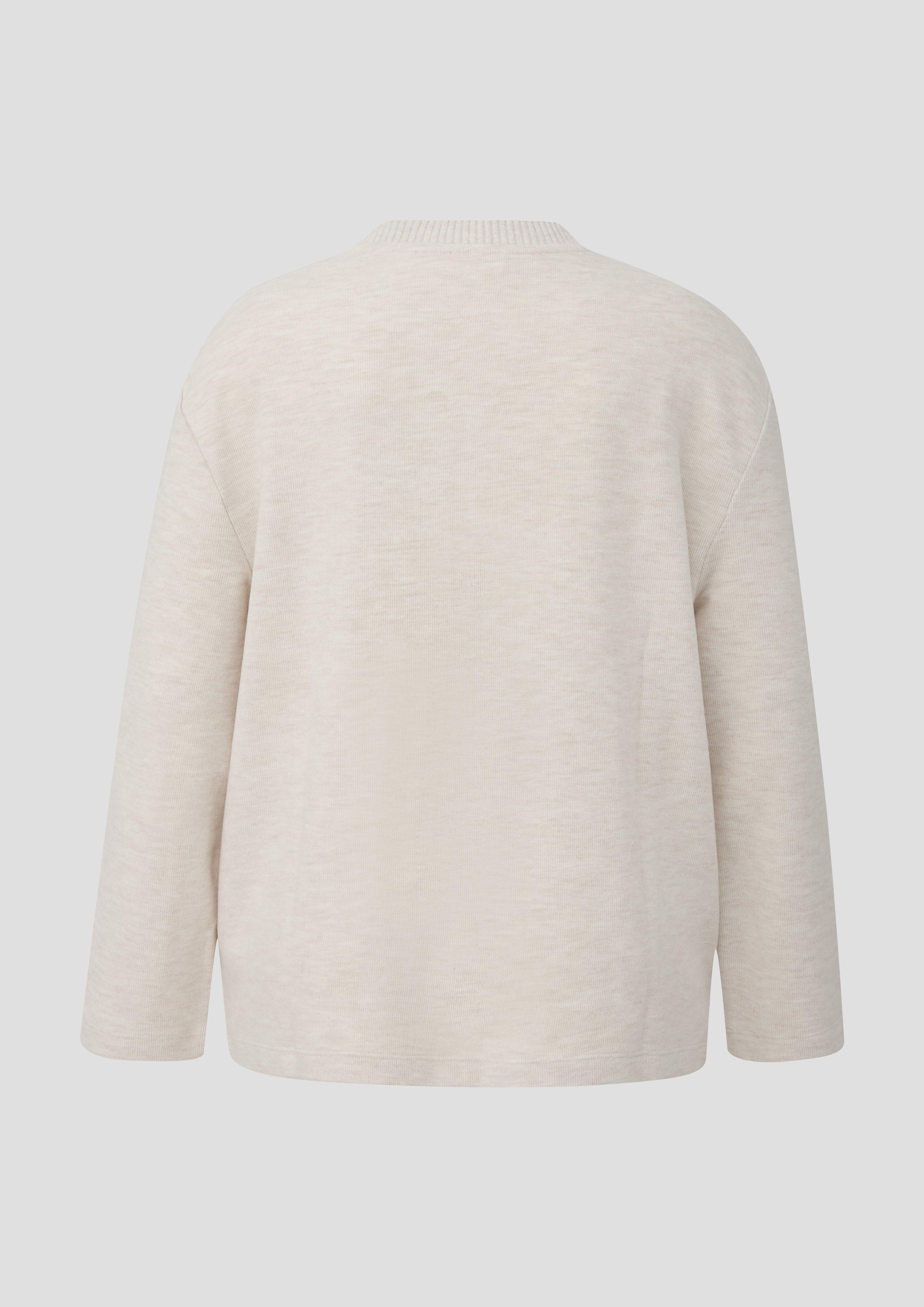 Femmes Sweat-shirt brossé à la coupe décontractée en beige de s.Oliver CURVE