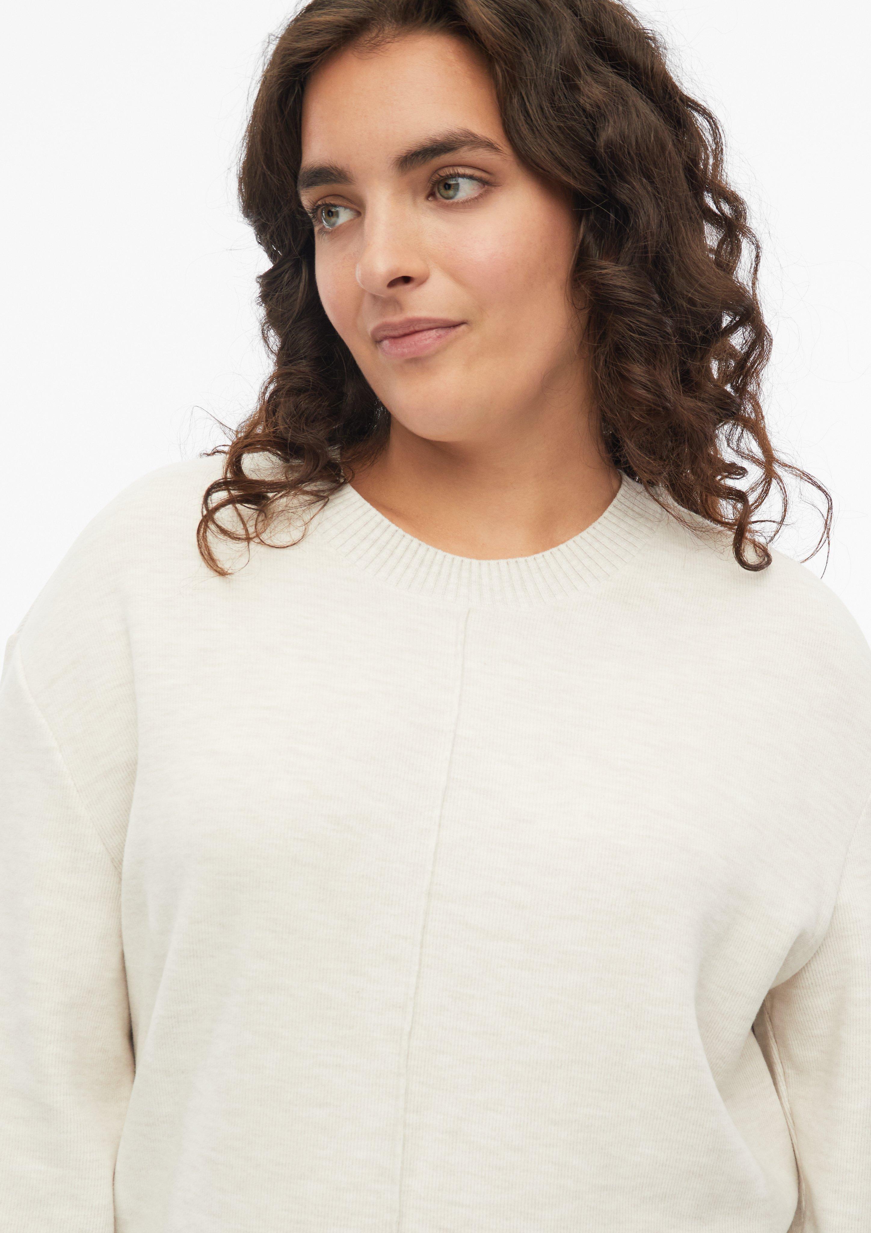 Dames Gevleeceerd sweatshirt met relaxte pasvorm in beige van s.Oliver CURVE