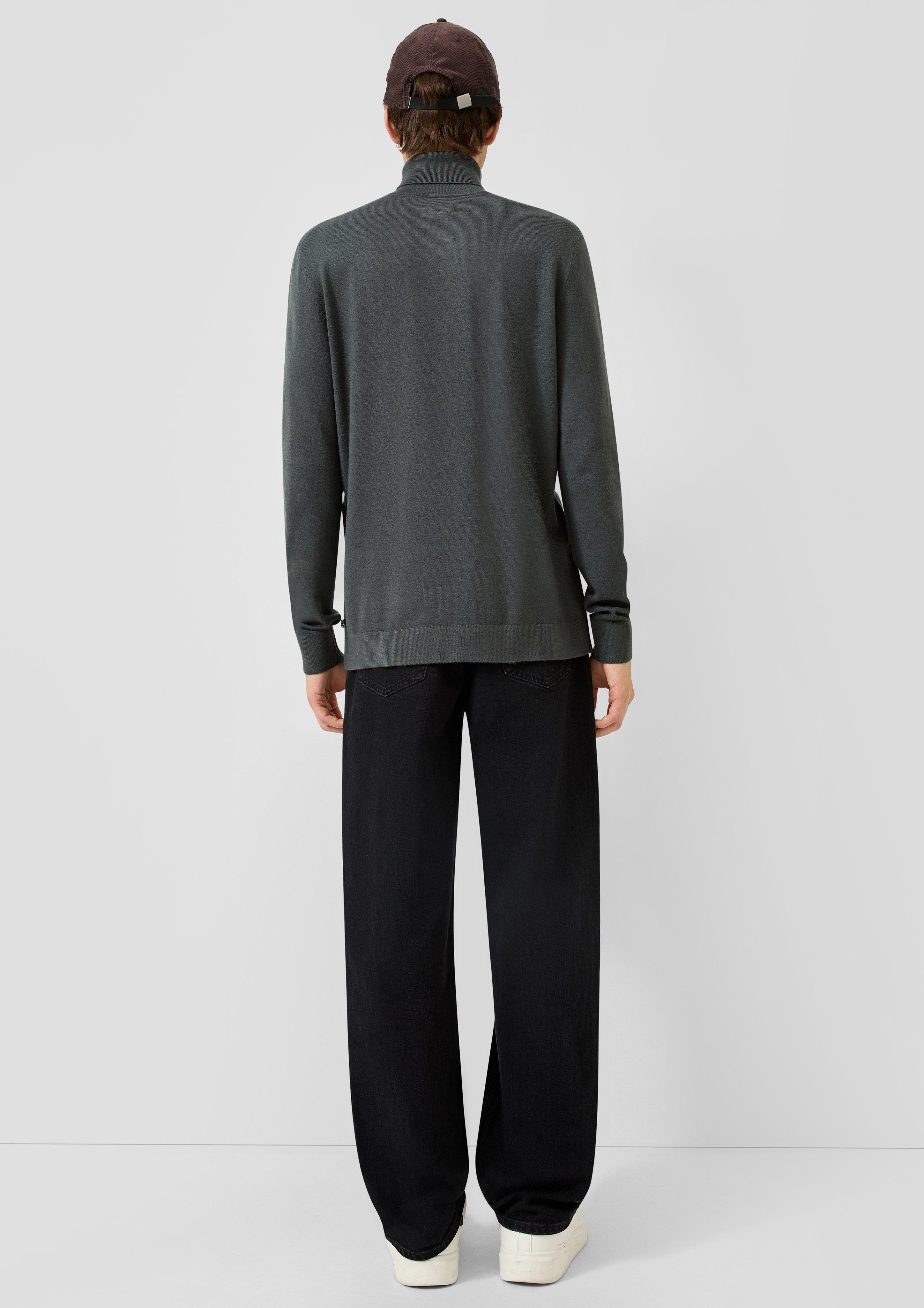 Men Knitted pullover in petrol by QS