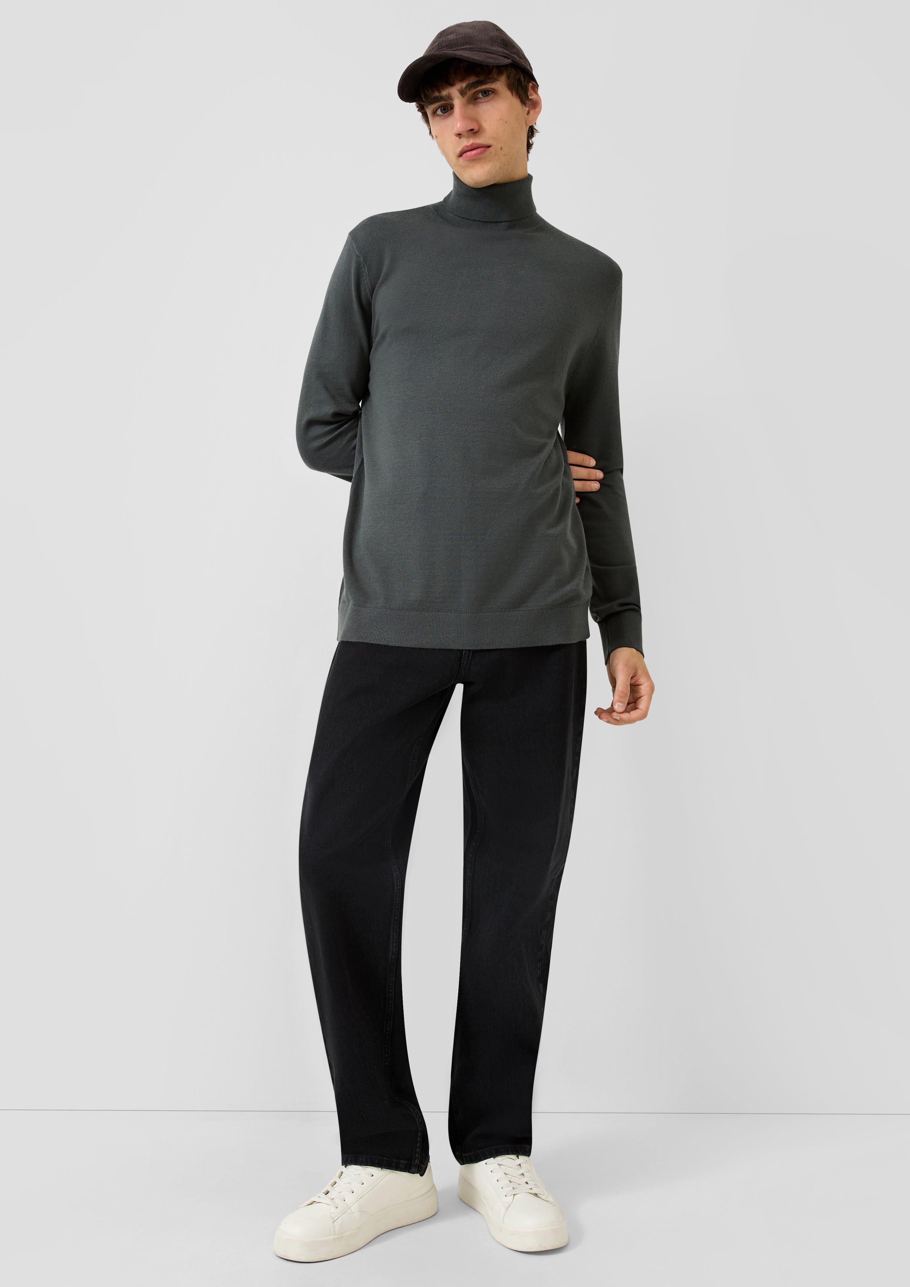 Men Knitted pullover in petrol by QS