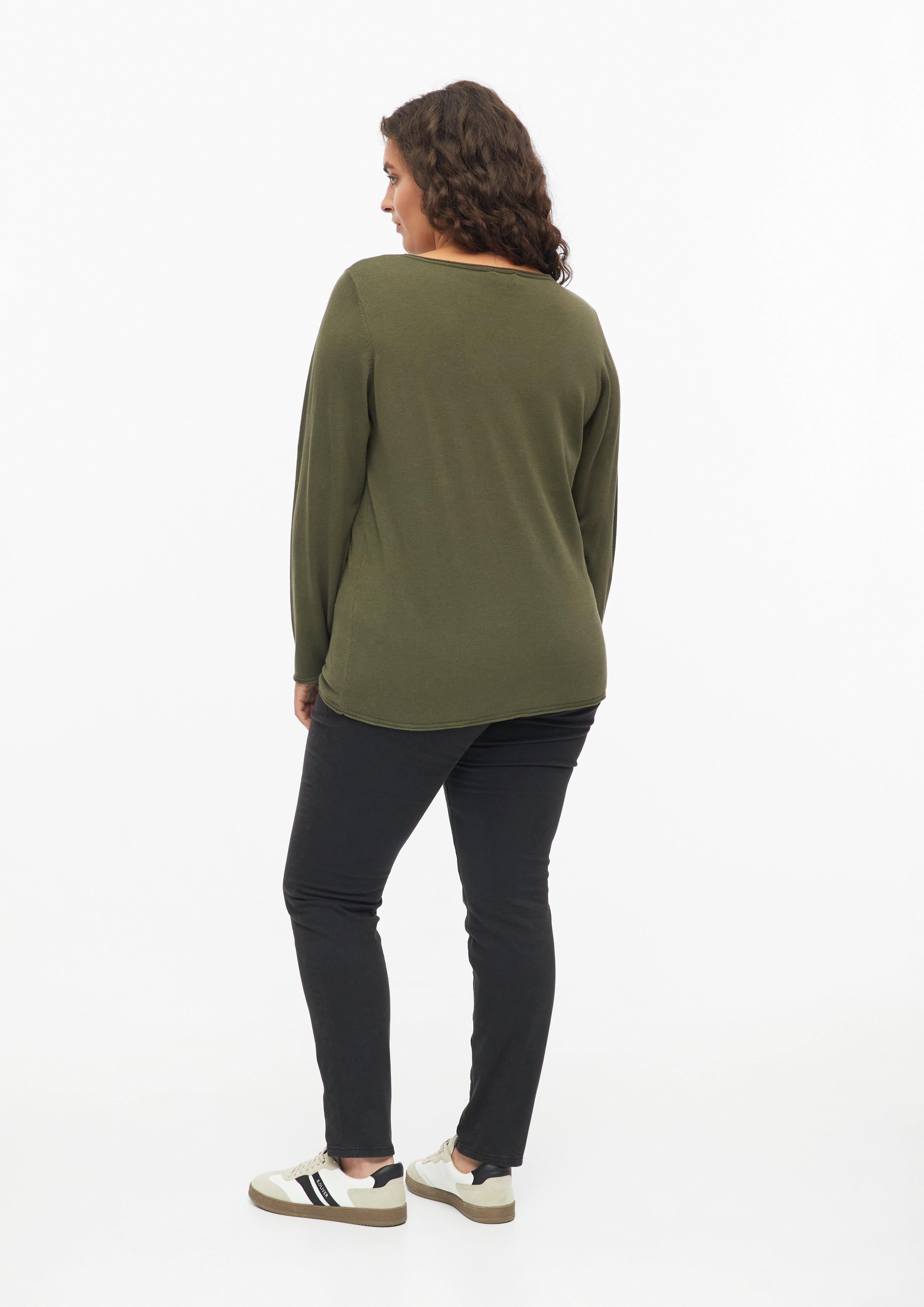 Damen Feinstrickpullover mit Rollkante in olive von s.Oliver CURVE