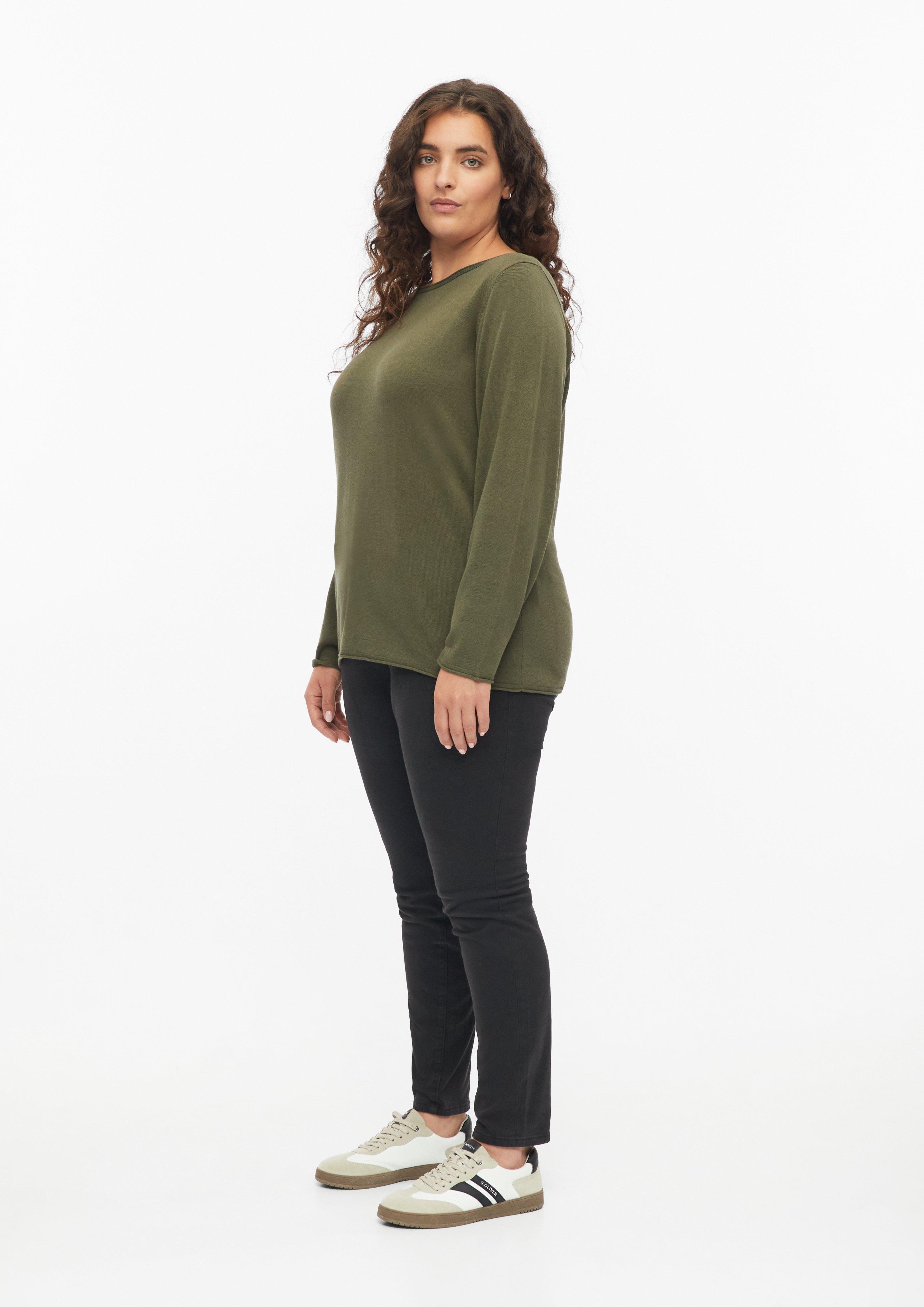 Damen Feinstrickpullover mit Rollkante in olive von s.Oliver CURVE