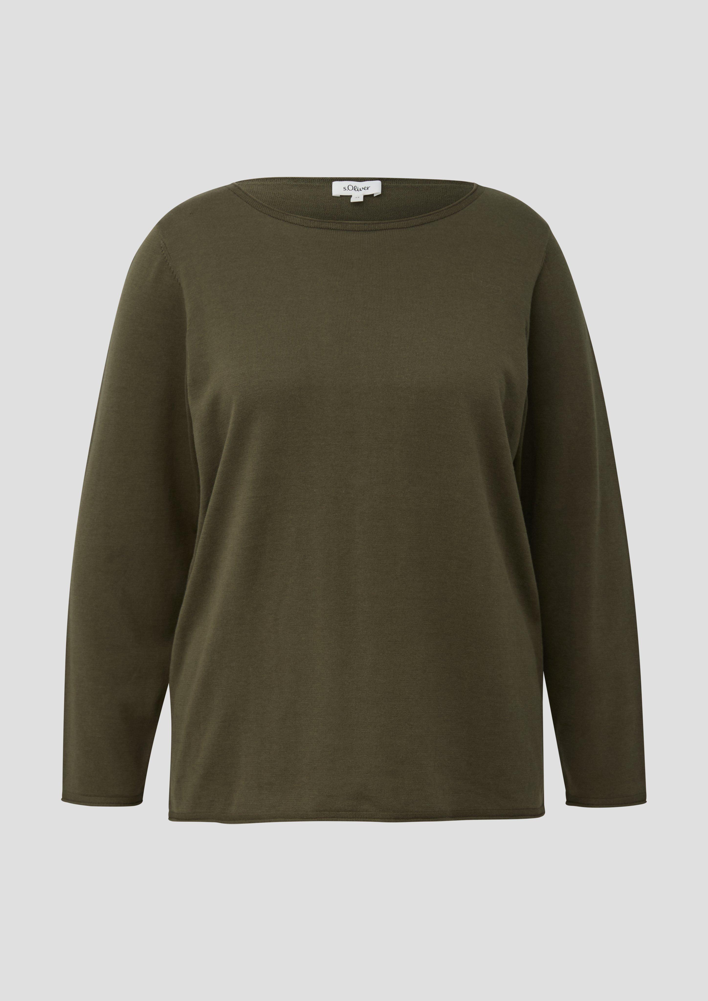 Damen Feinstrickpullover mit Rollkante in olive von s.Oliver CURVE