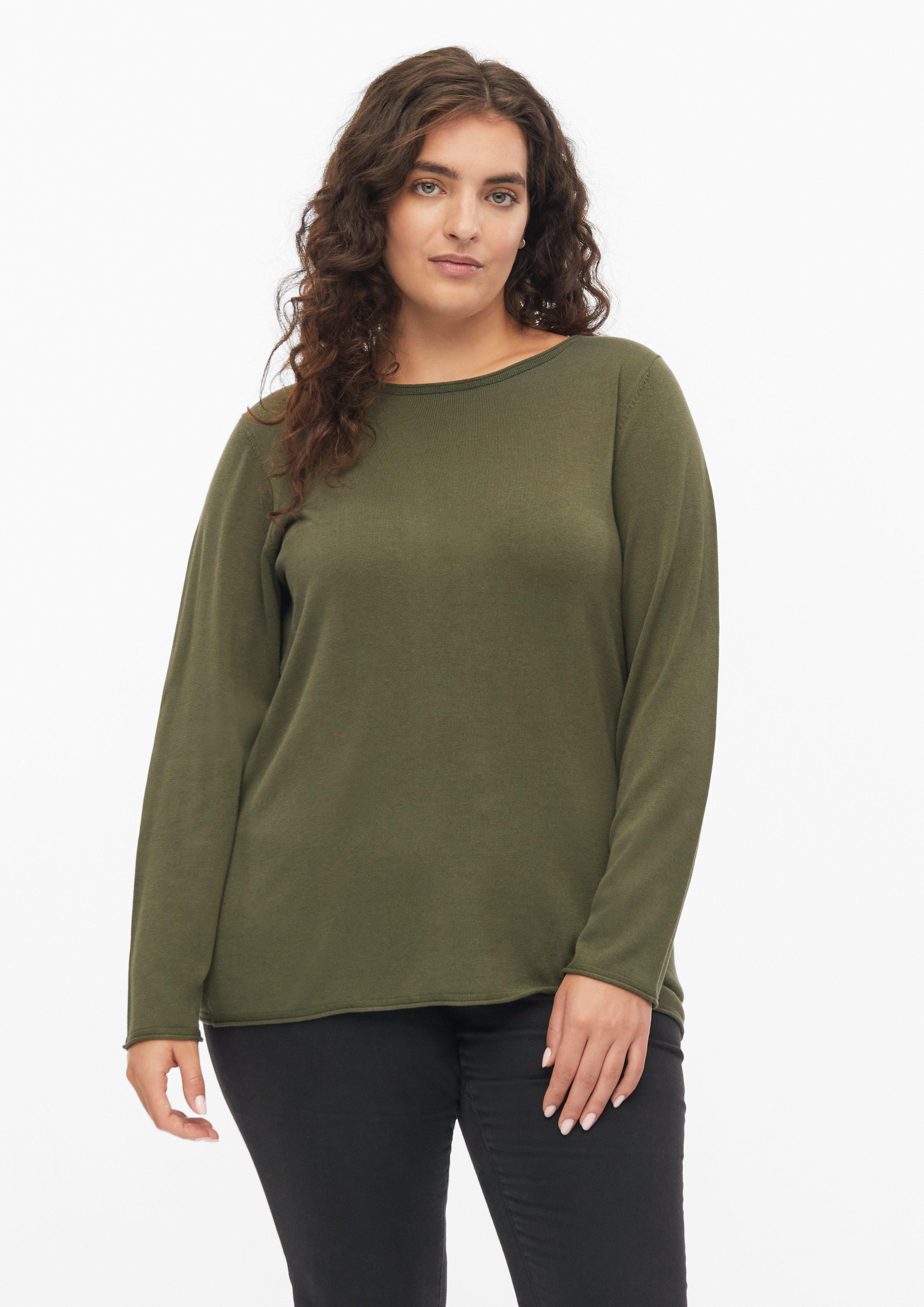Damen Feinstrickpullover mit Rollkante in olive von s.Oliver CURVE