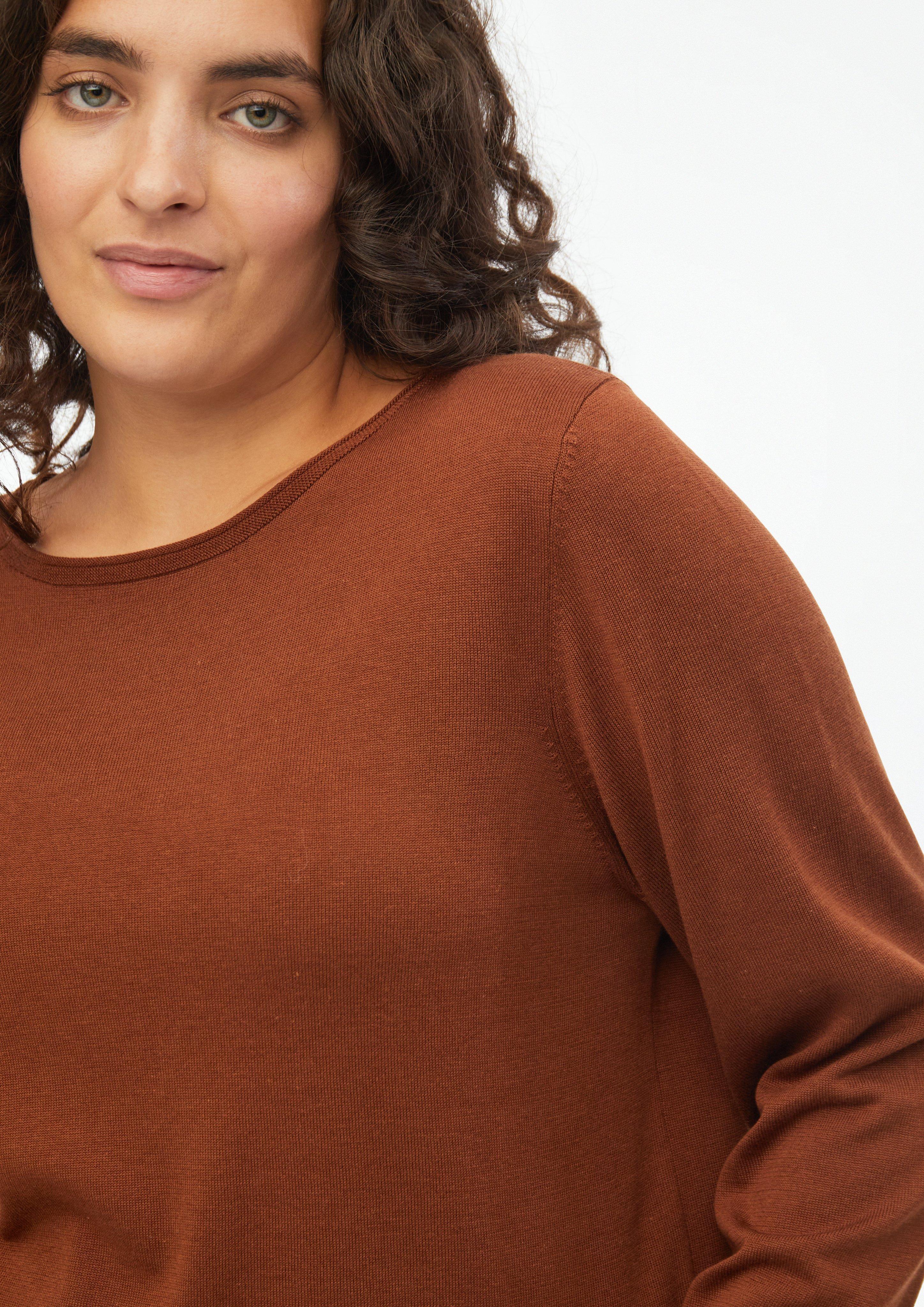 Damen Feinstrickpullover mit Rollkante in braun von s.Oliver CURVE