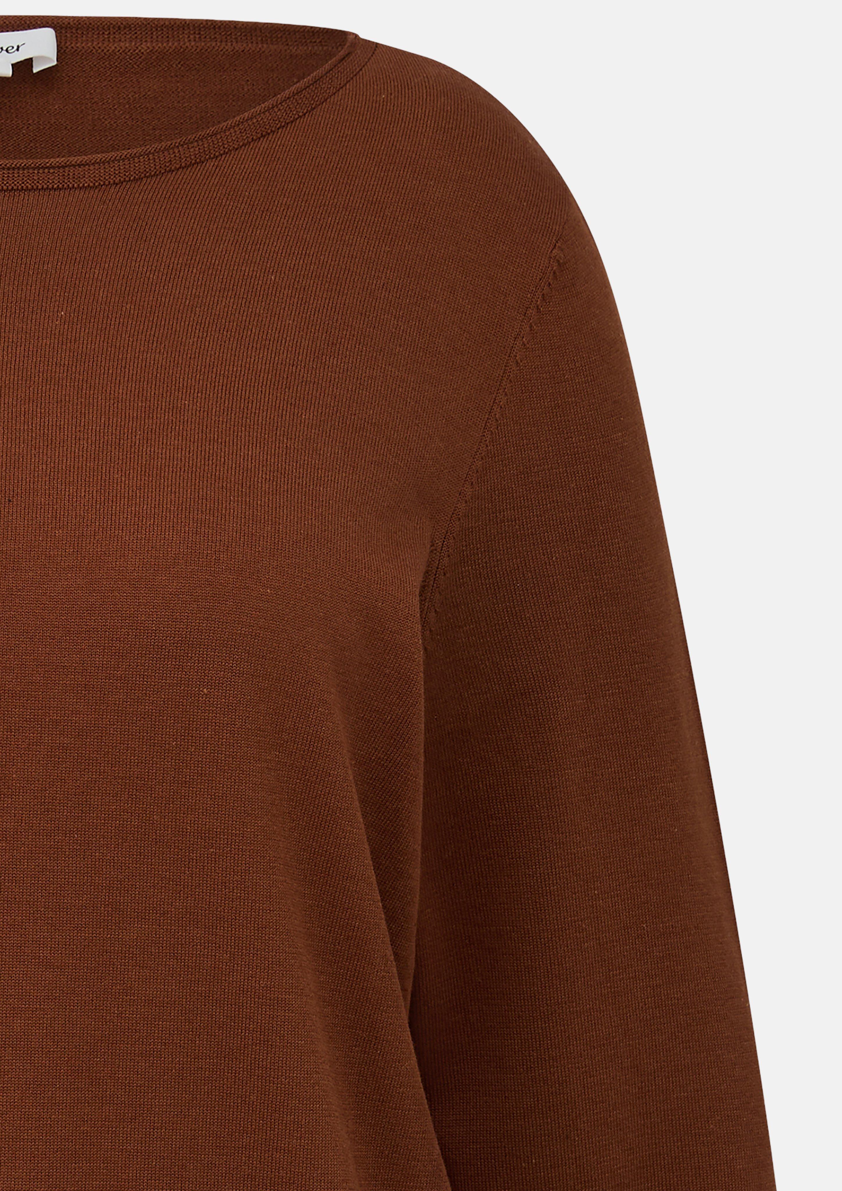 Damen Feinstrickpullover mit Rollkante in braun von s.Oliver CURVE
