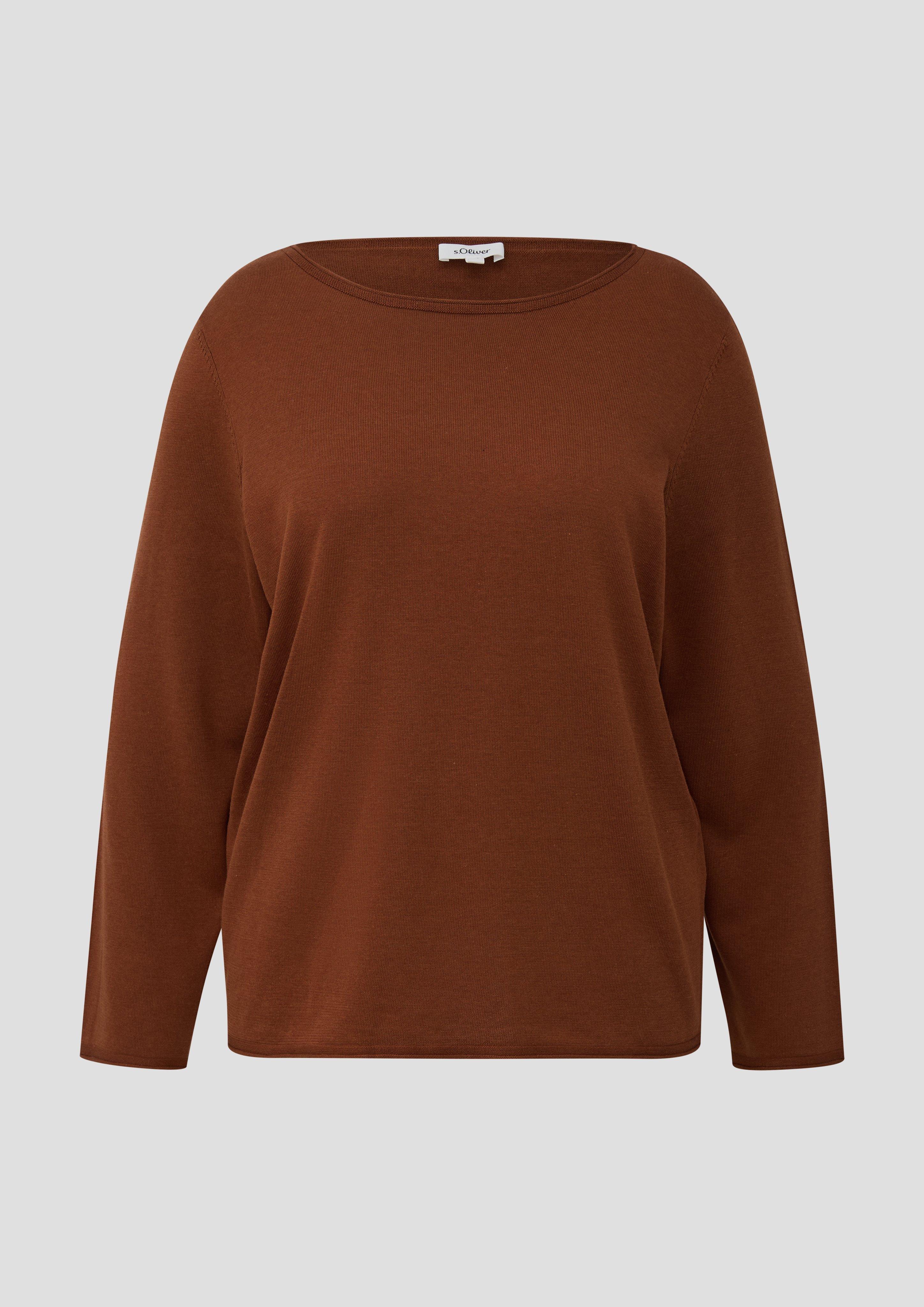 Damen Feinstrickpullover mit Rollkante in braun von s.Oliver CURVE