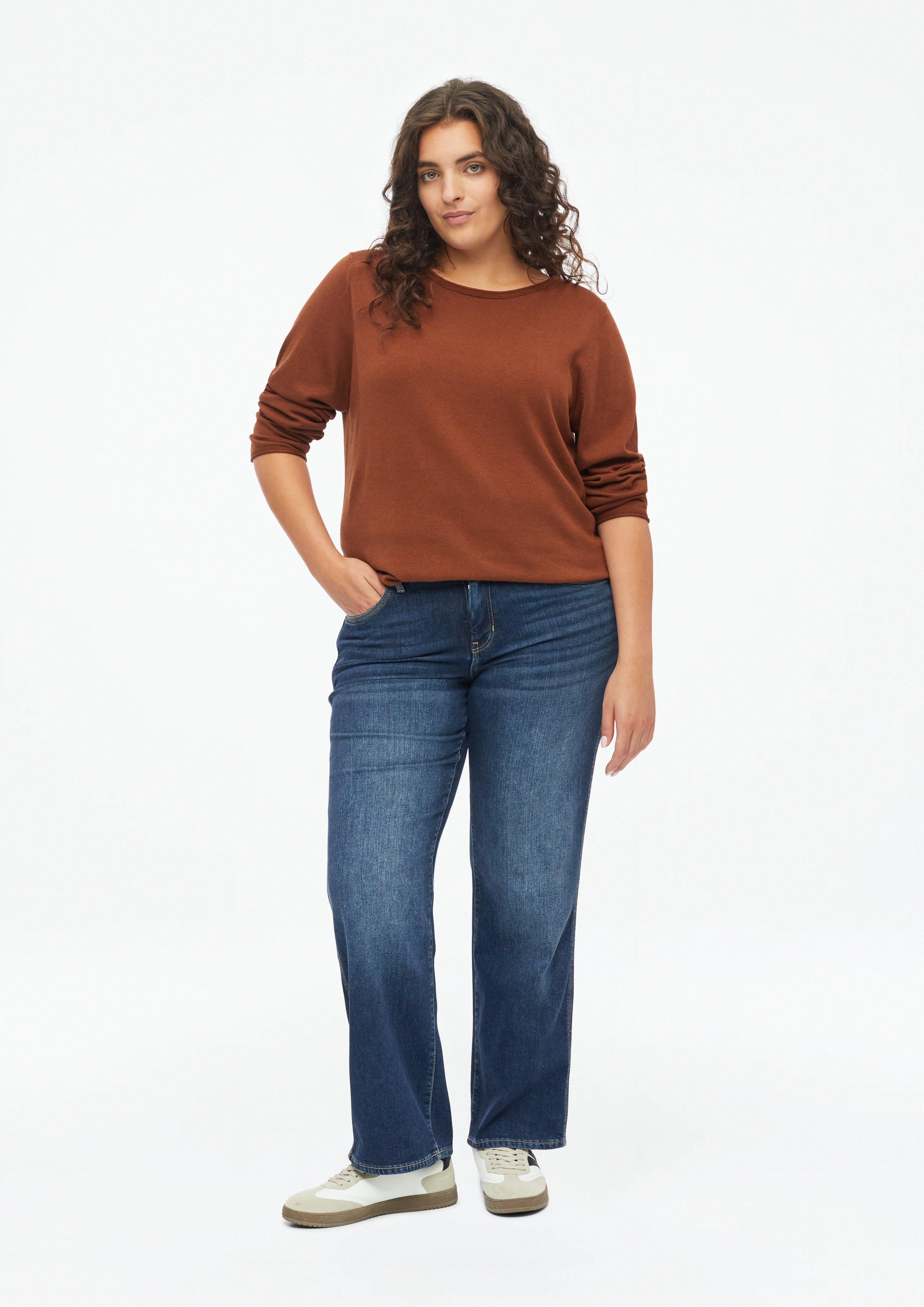 Damen Feinstrickpullover mit Rollkante in braun von s.Oliver CURVE