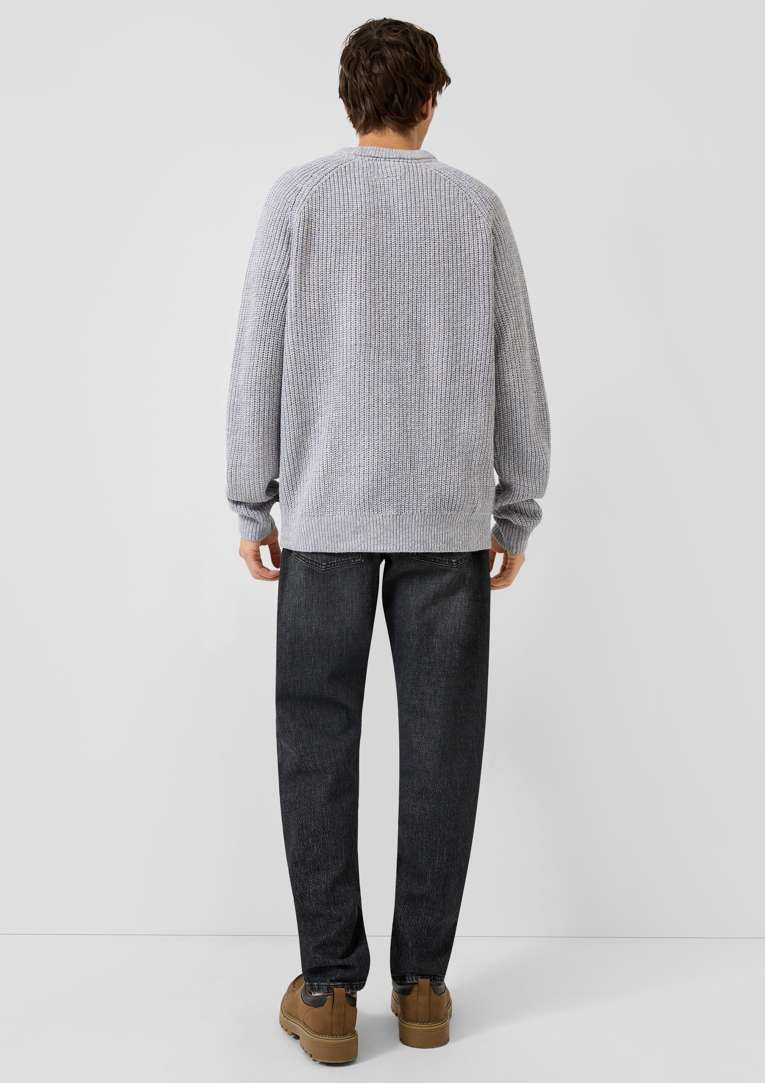 Hommes Pull en tricot en gris de QS