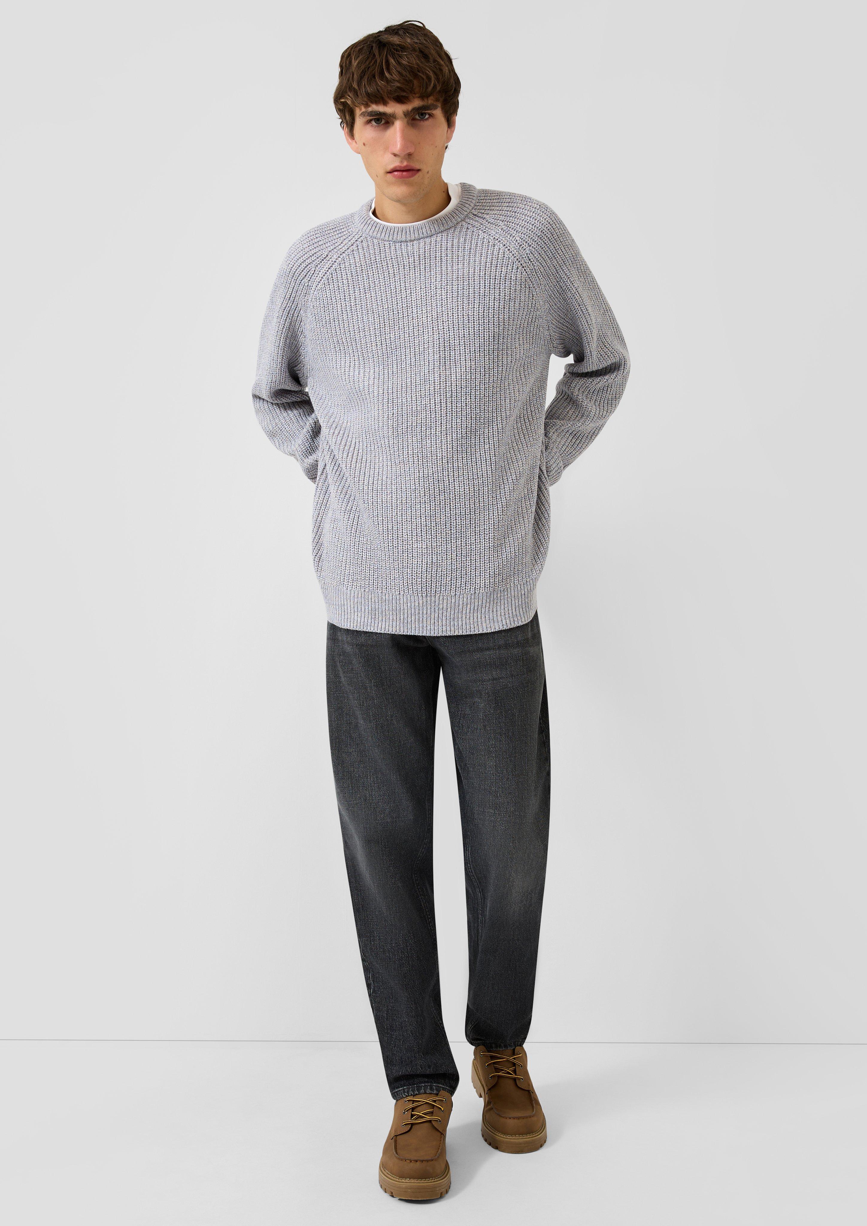 Hommes Pull en tricot en gris de QS
