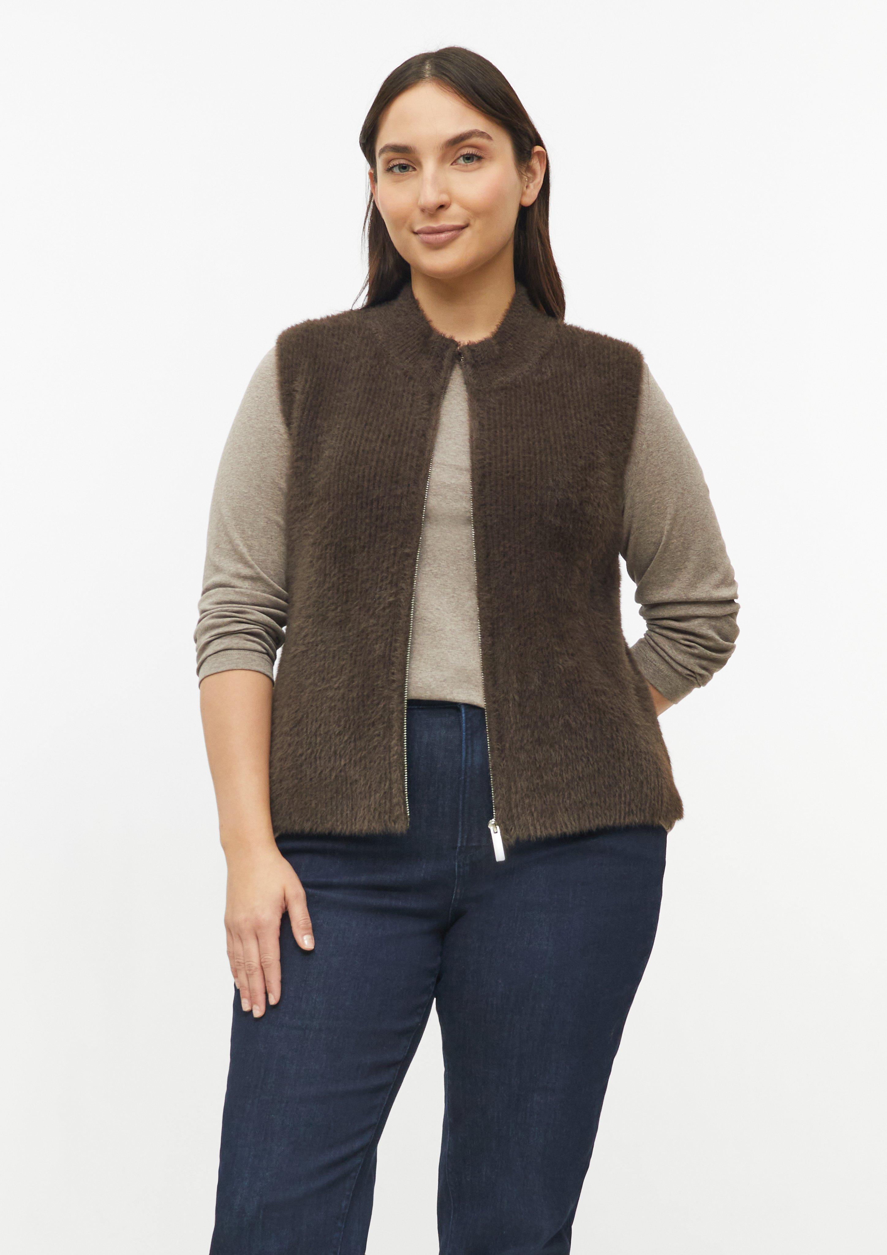 Sweter rozpinany w kolorze ciemnobrązowy od s.Oliver CURVE