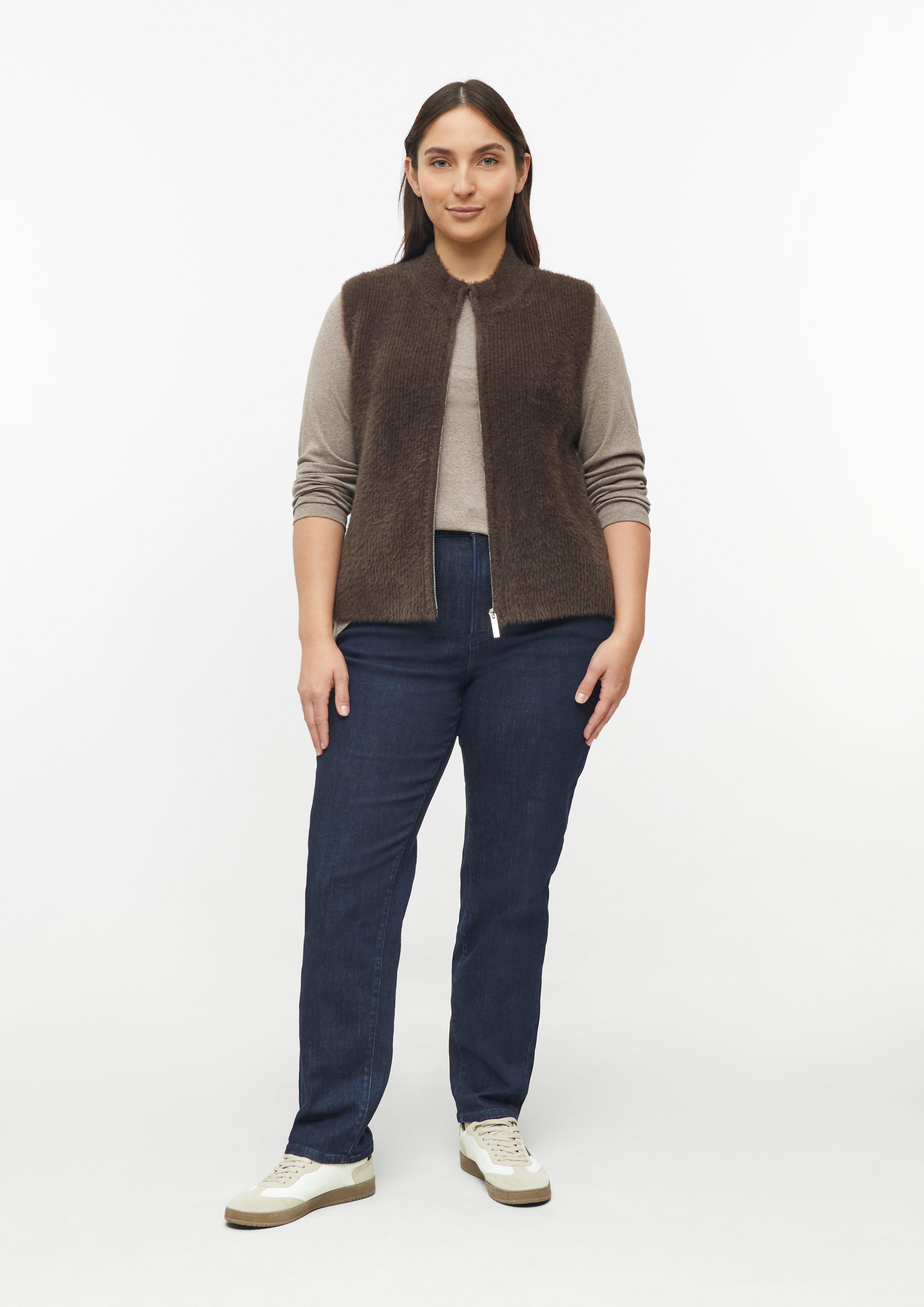 Kobiety Sweter rozpinany w kolorze brązowy od s.Oliver CURVE