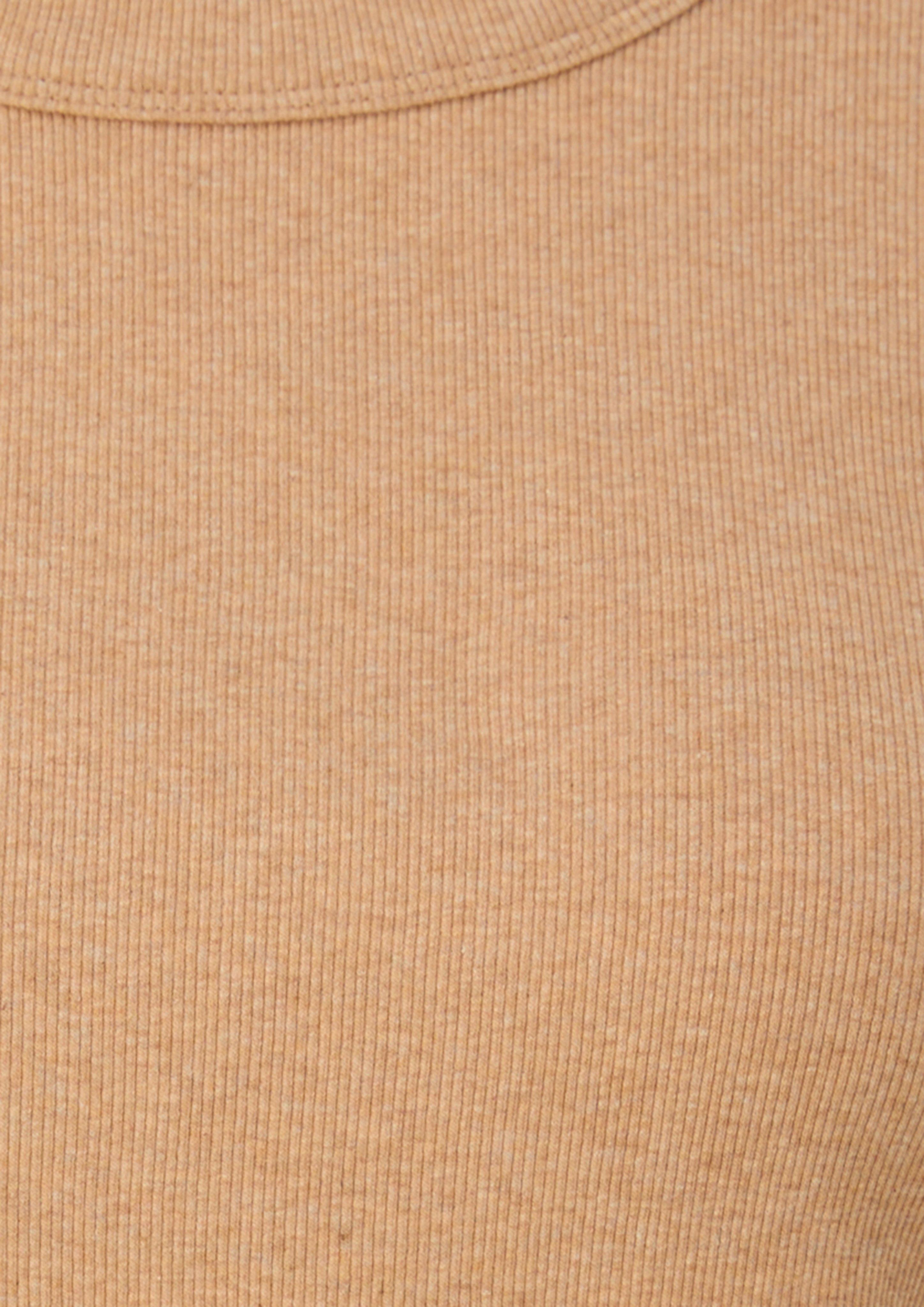 Damen Langarmshirt mit Rippstruktur in braun von s.Oliver CURVE