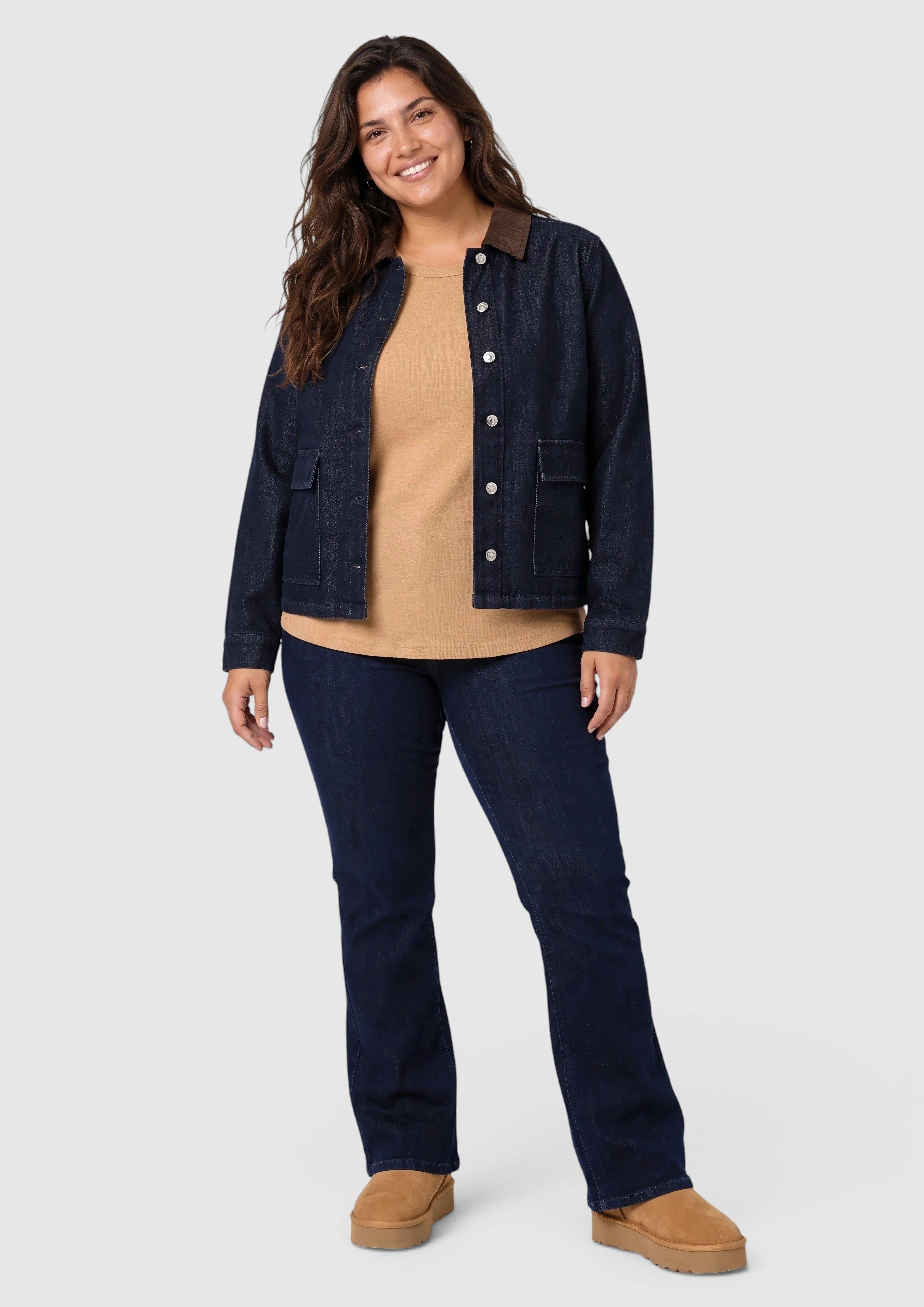 Damen Langarmshirt mit Rippstruktur in braun von s.Oliver CURVE