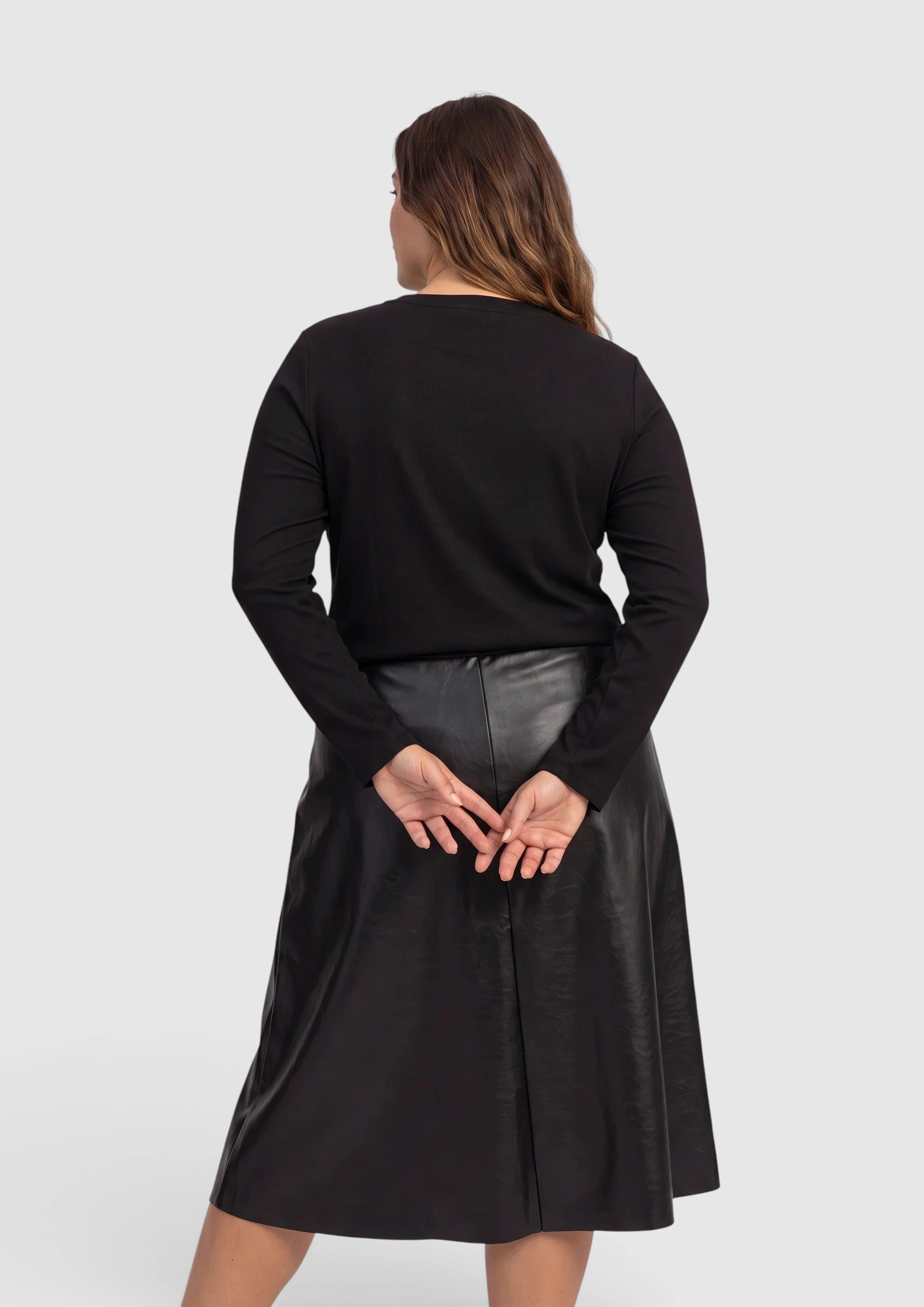 Damen Langarmshirt mit Rippstruktur in schwarz von s.Oliver CURVE