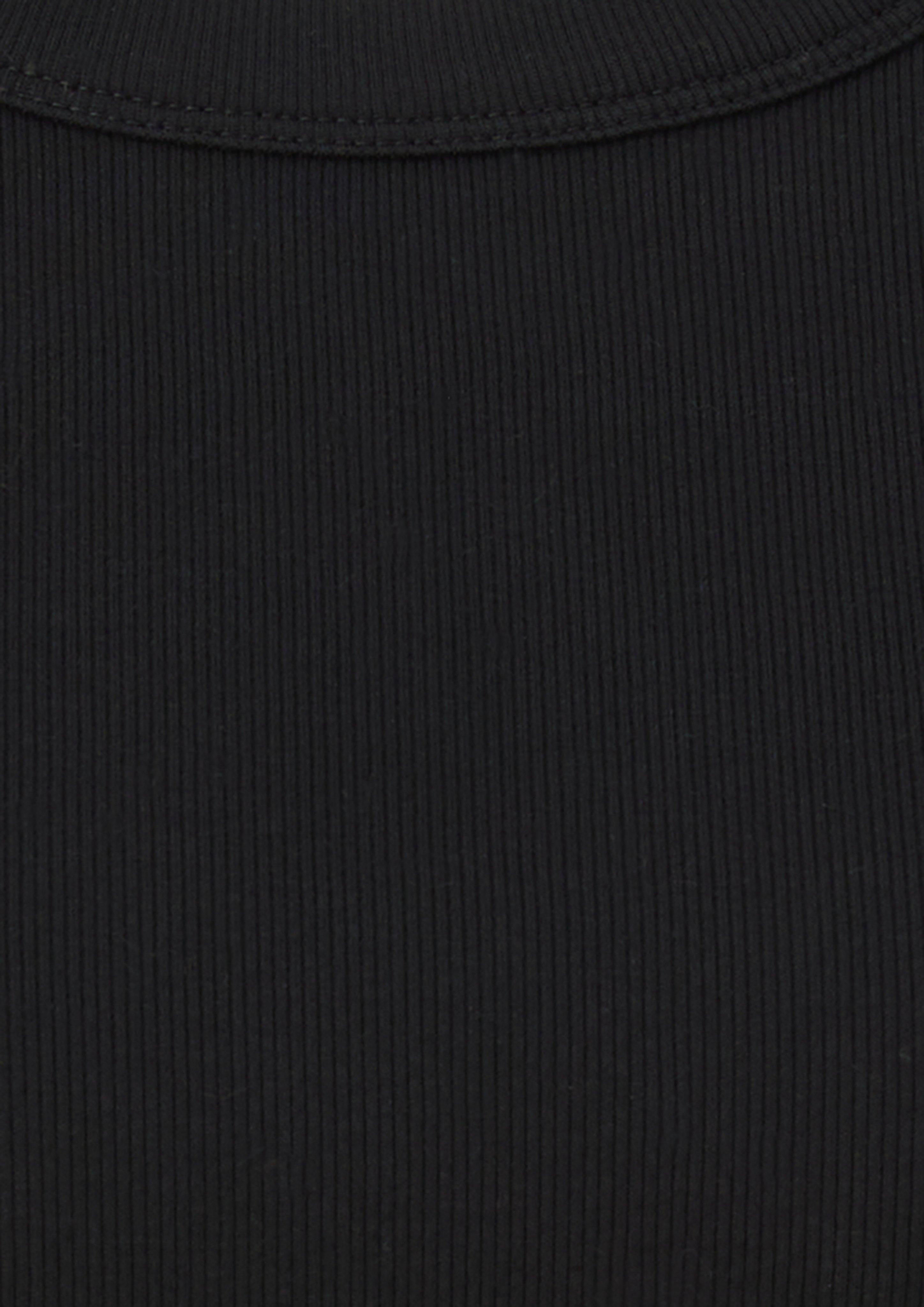 Damen Langarmshirt mit Rippstruktur in schwarz von s.Oliver CURVE