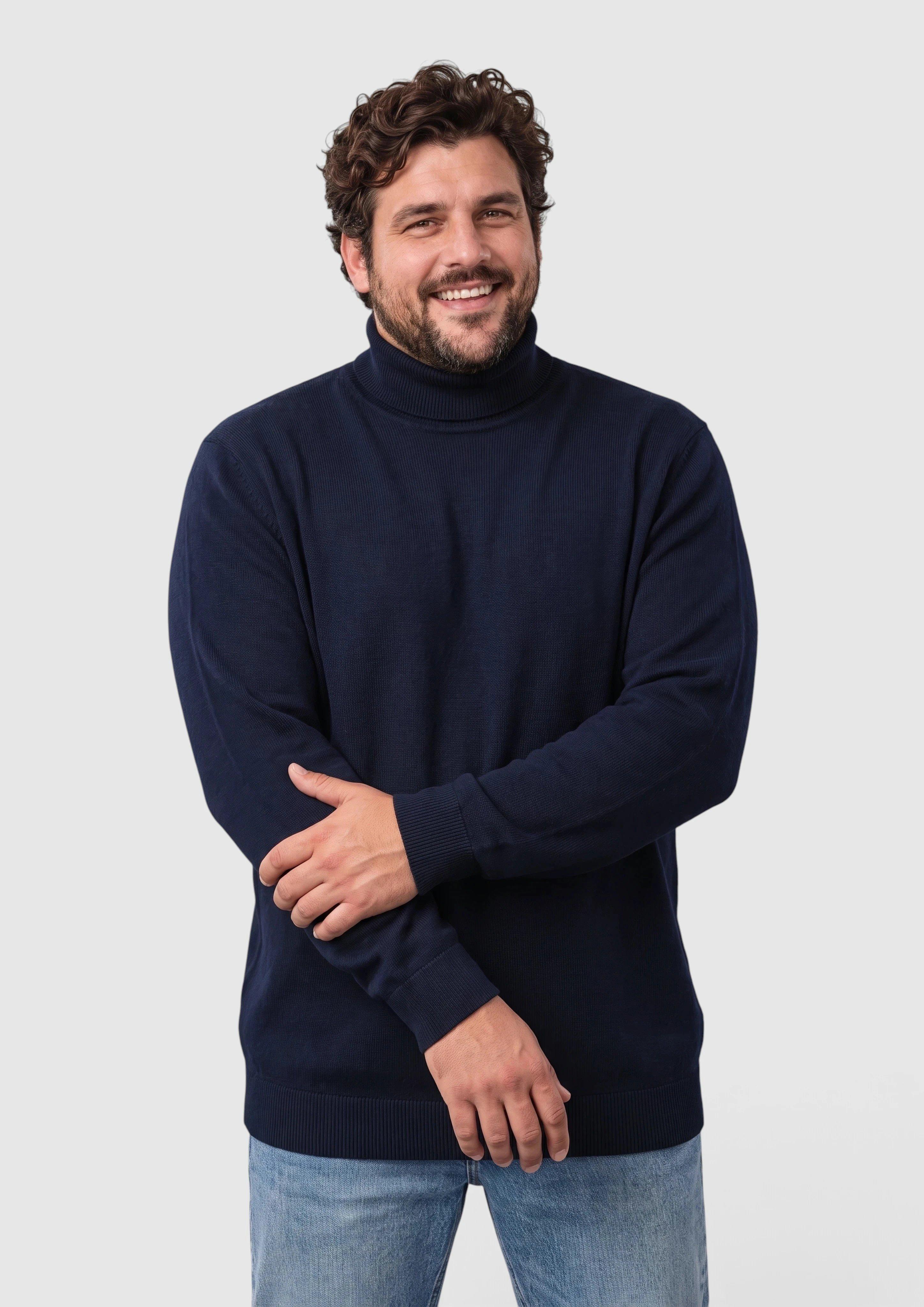 100% cotton turtleneck sweater in navy by s.Oliver Men Big Sizes