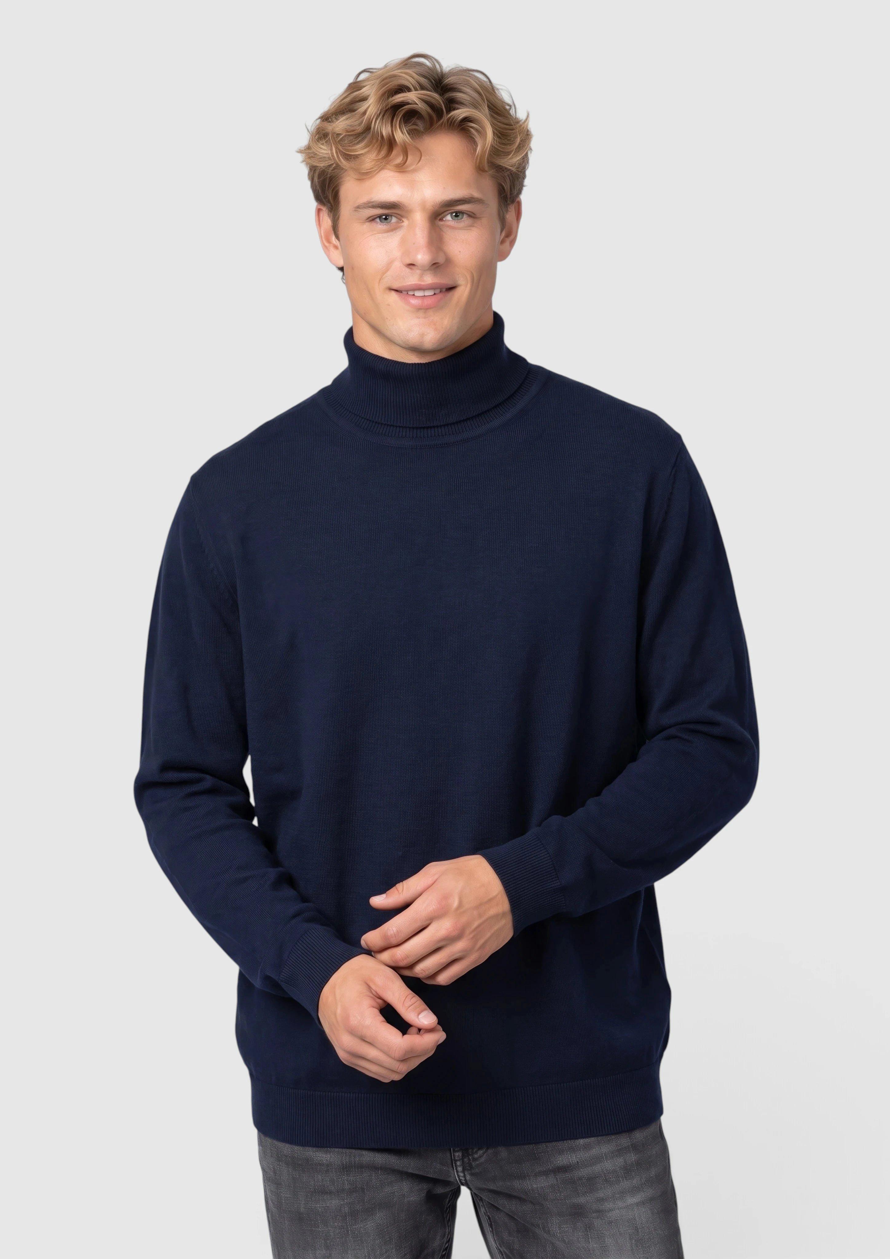 Pull à col roulé 100 % coton en bleu marine de s.Oliver Men Tall Sizes