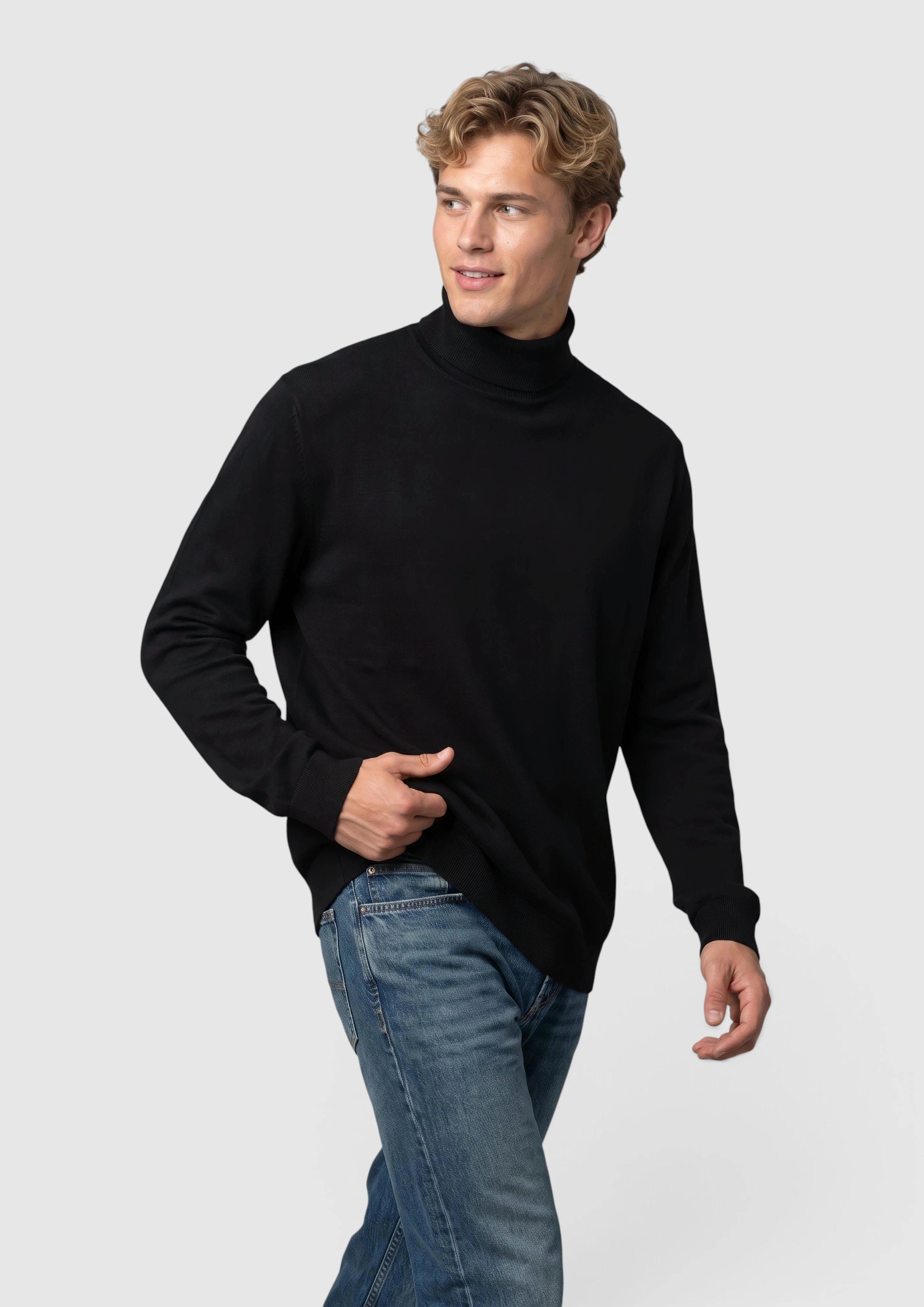 Trui met col van 100% katoen in zwart van s.Oliver Men Tall Sizes