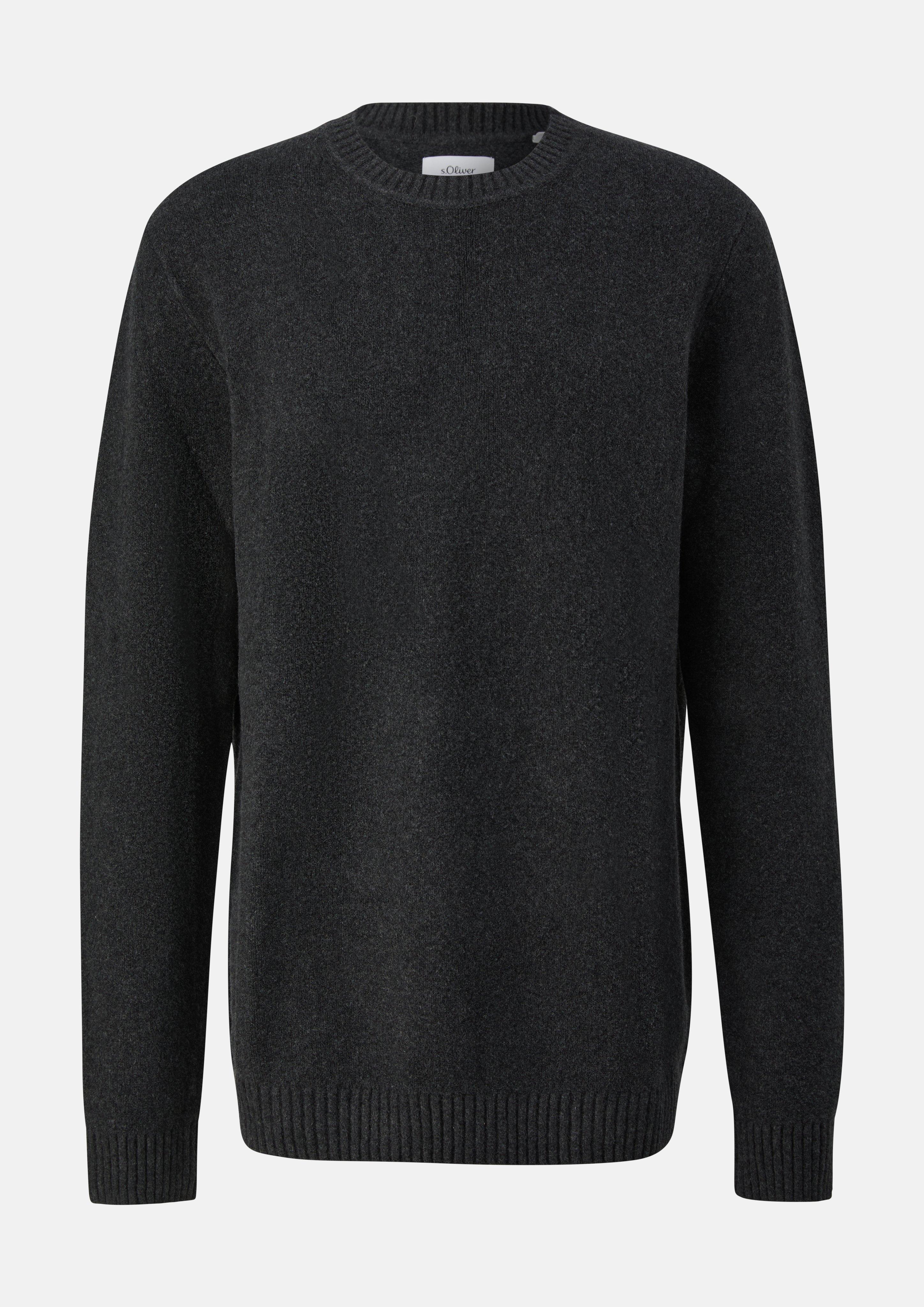 Hommes Pull en maille en noir de s.Oliver Men Tall Sizes