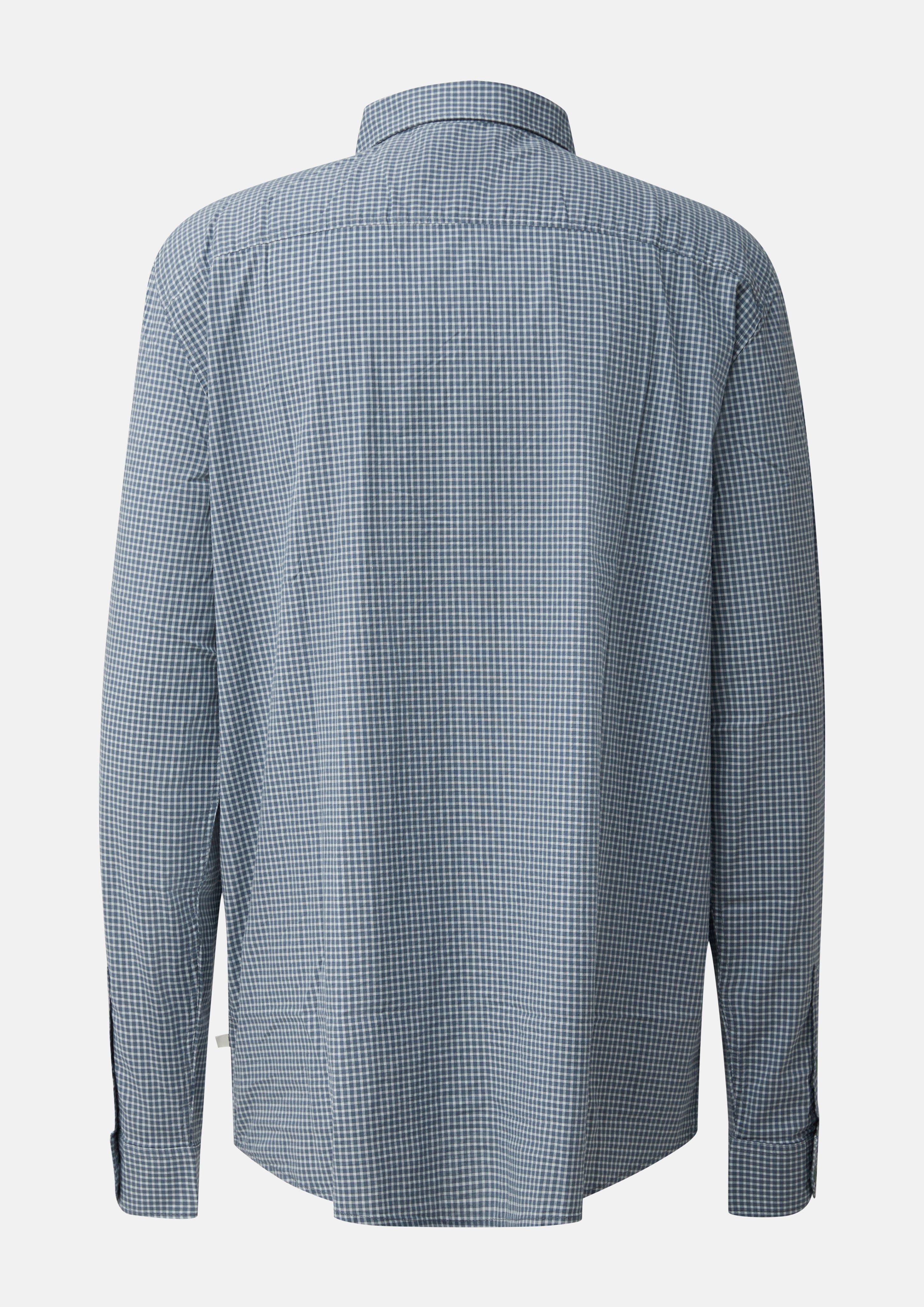 Herren Regular Fit: Kariertes Hemd mit Kentkragen in blau von s.Oliver Men Tall Sizes