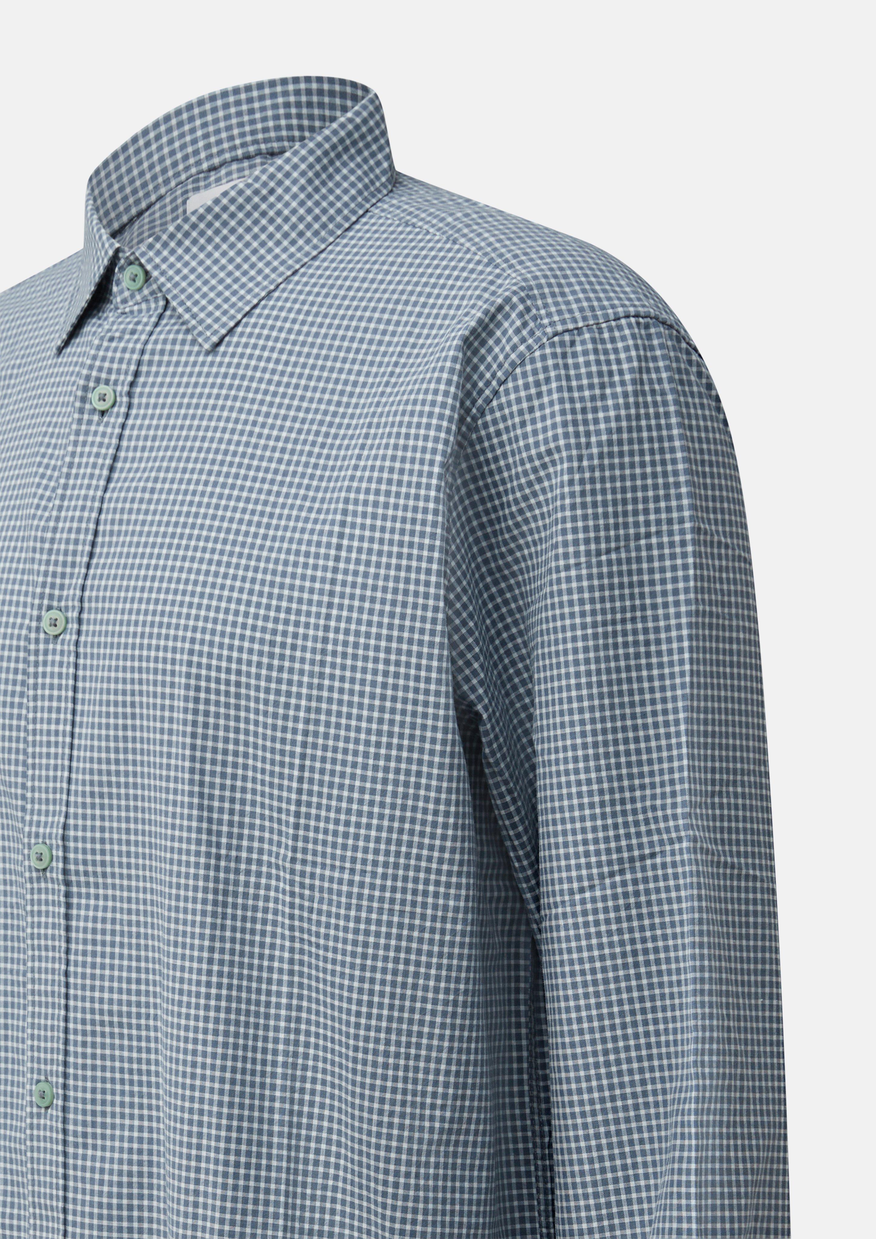 Herren Regular Fit: Kariertes Hemd mit Kentkragen in blau von s.Oliver Men Tall Sizes
