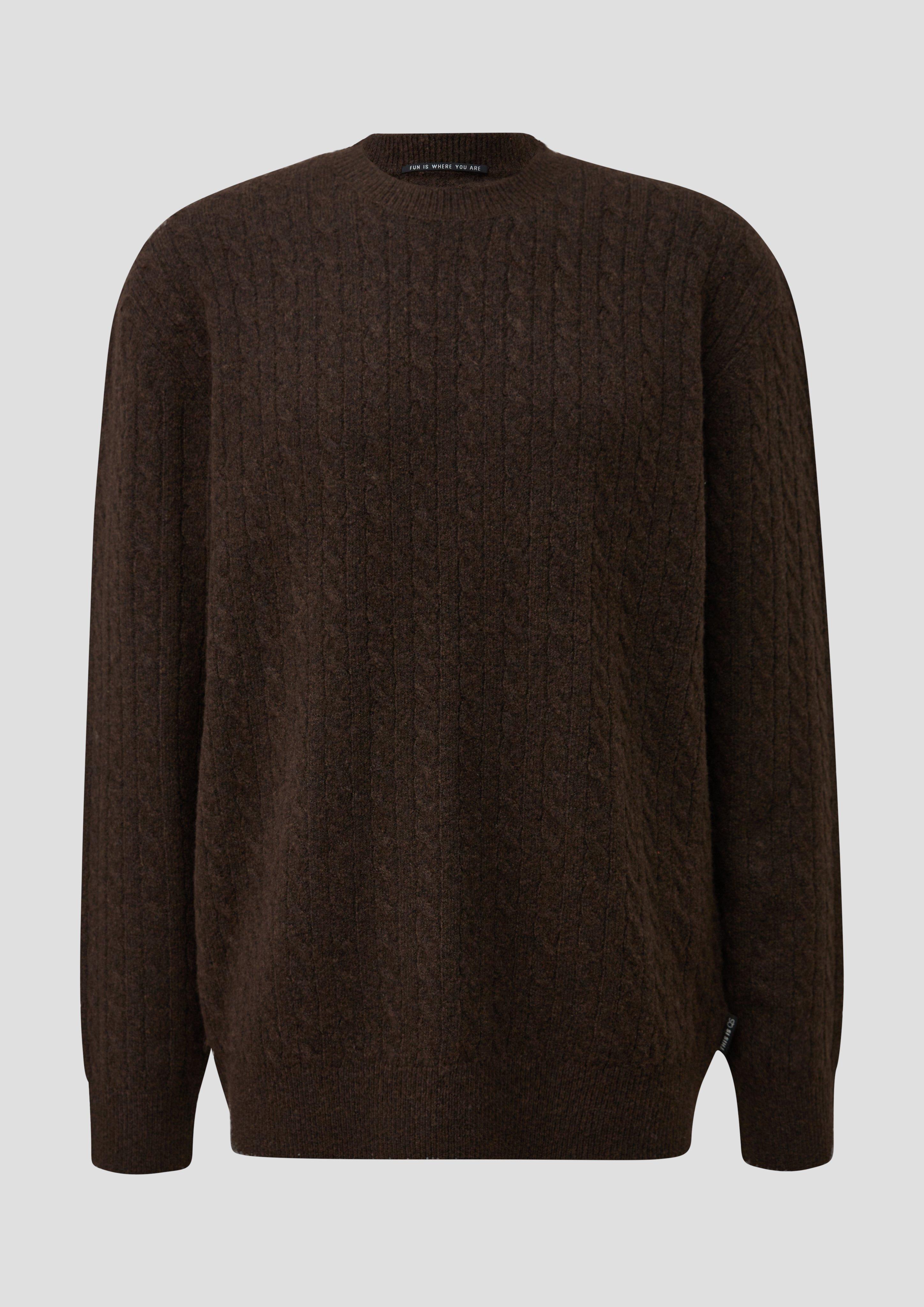 Hommes Pull en tricot en brun de QS
