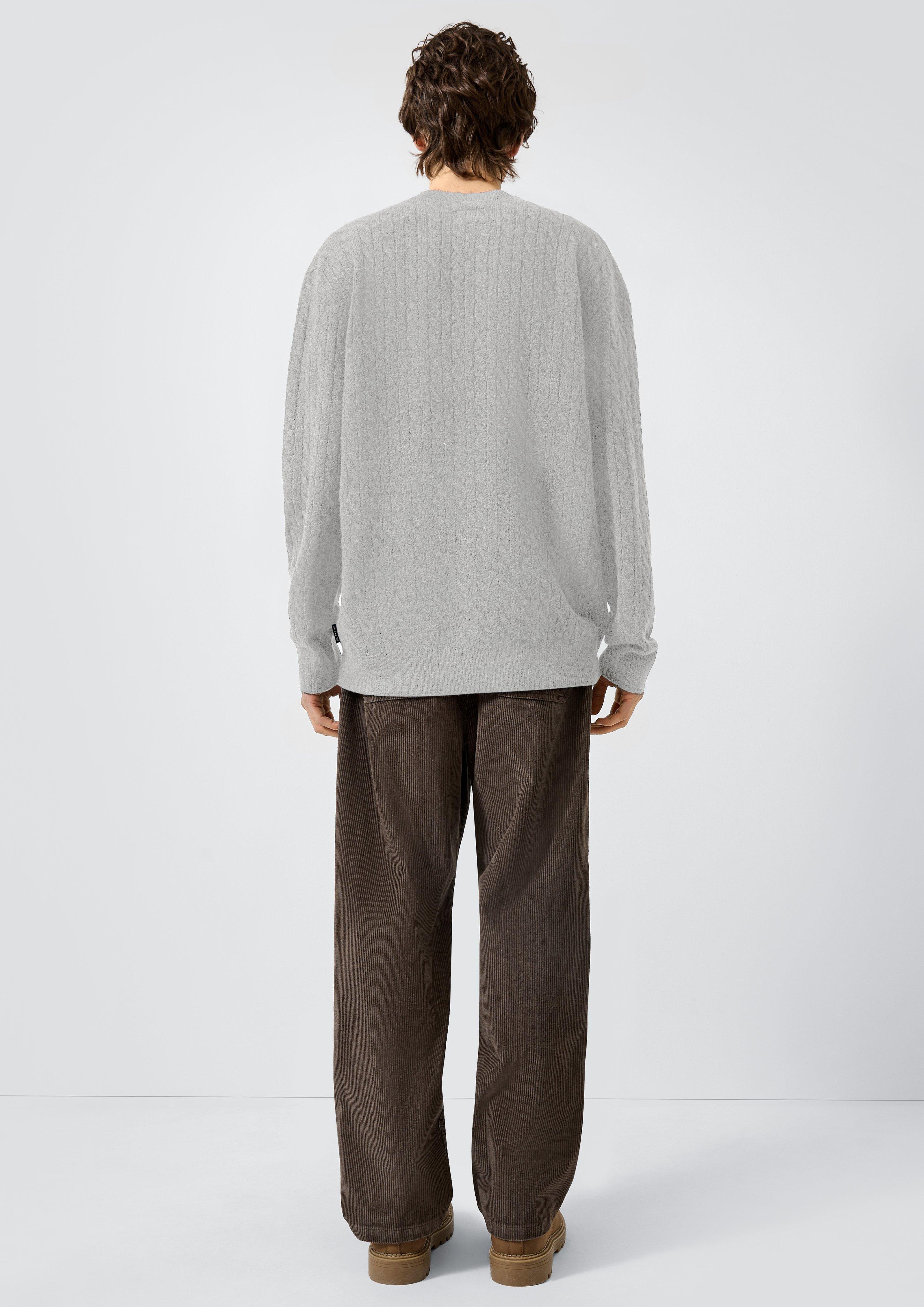 Hommes Pull en tricot en gris de QS
