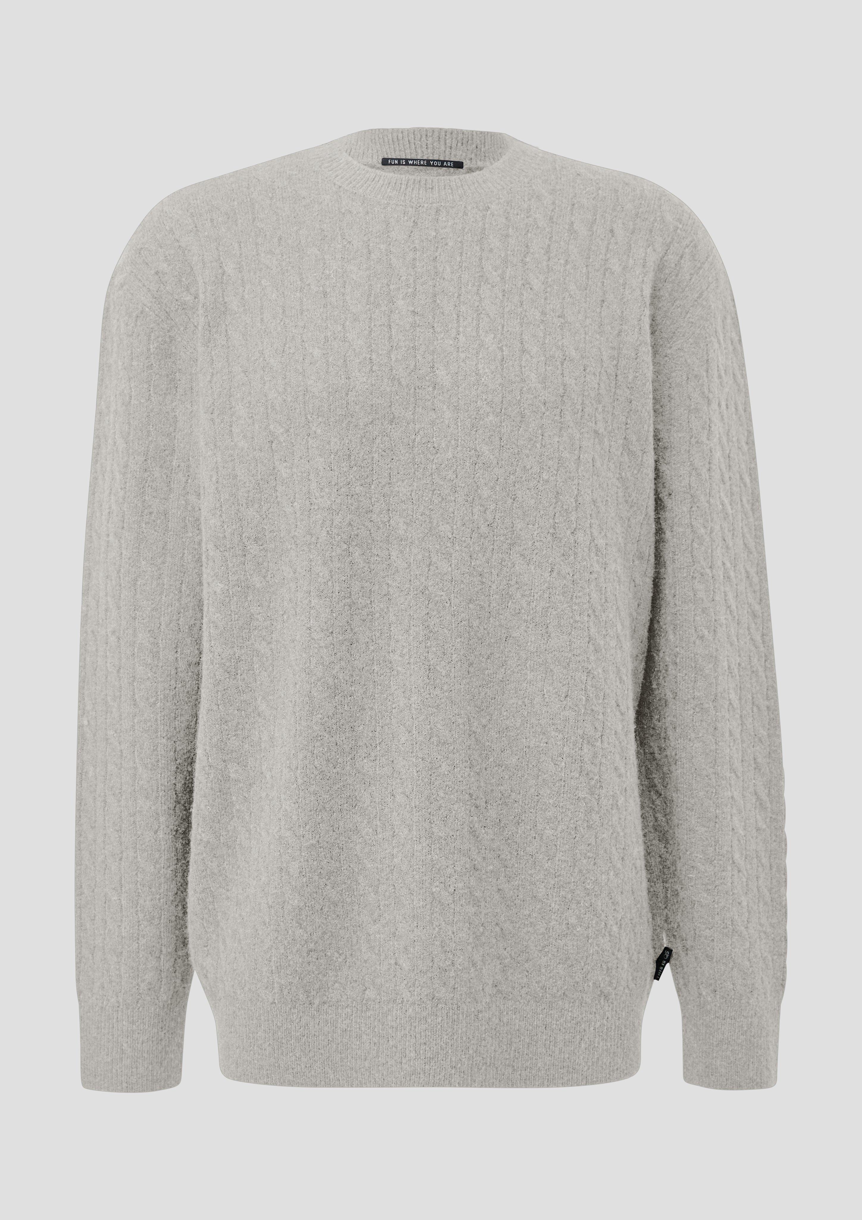 Hommes Pull en tricot en gris de QS