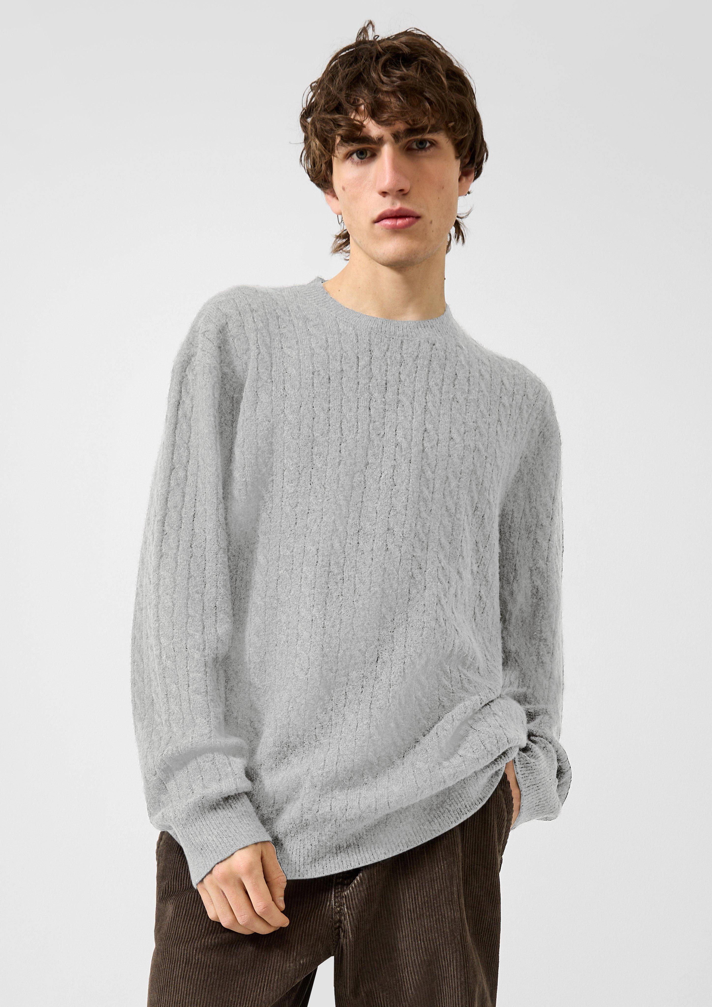 Hommes Pull en tricot en gris de QS