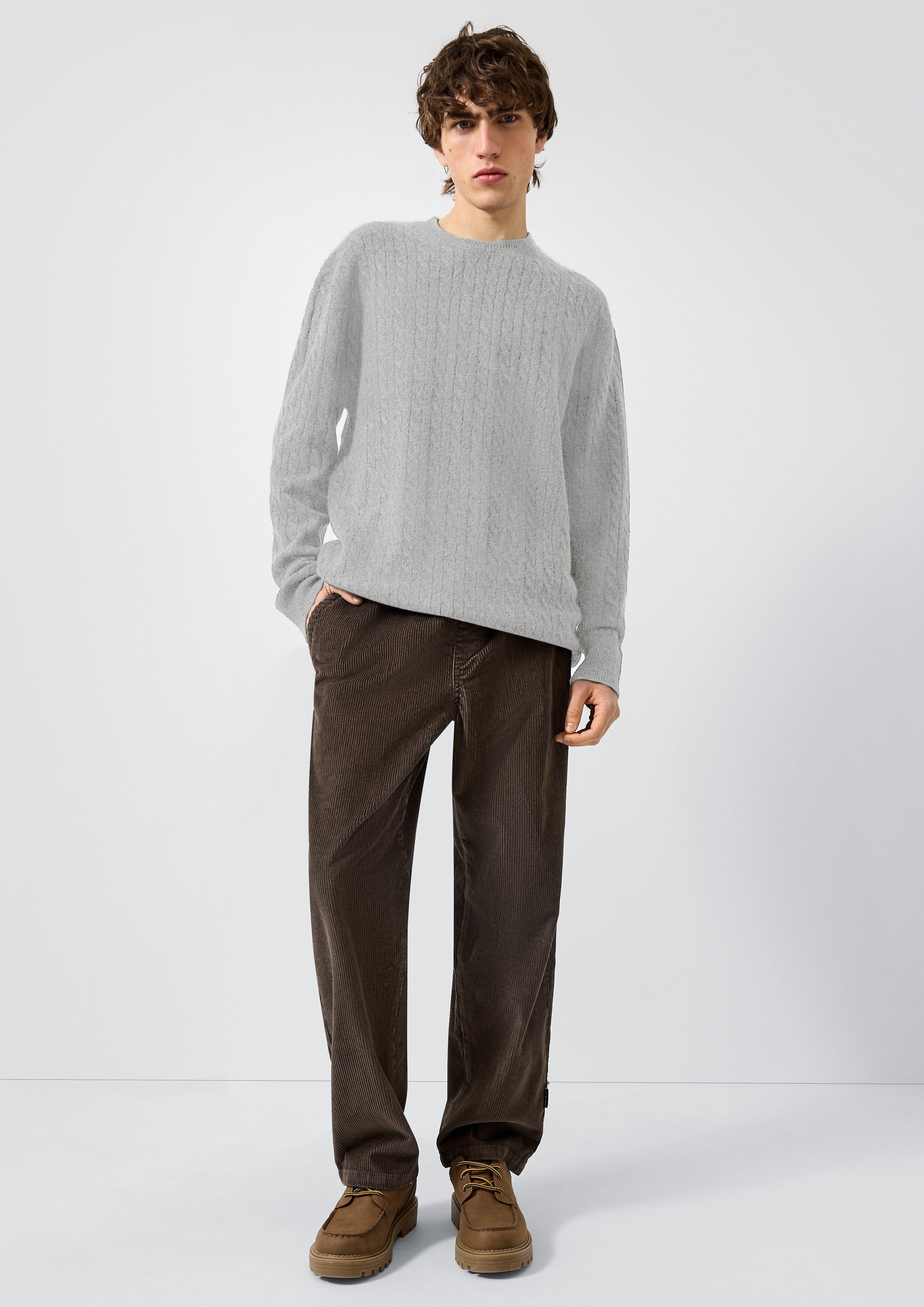 Hommes Pull en tricot en gris de QS
