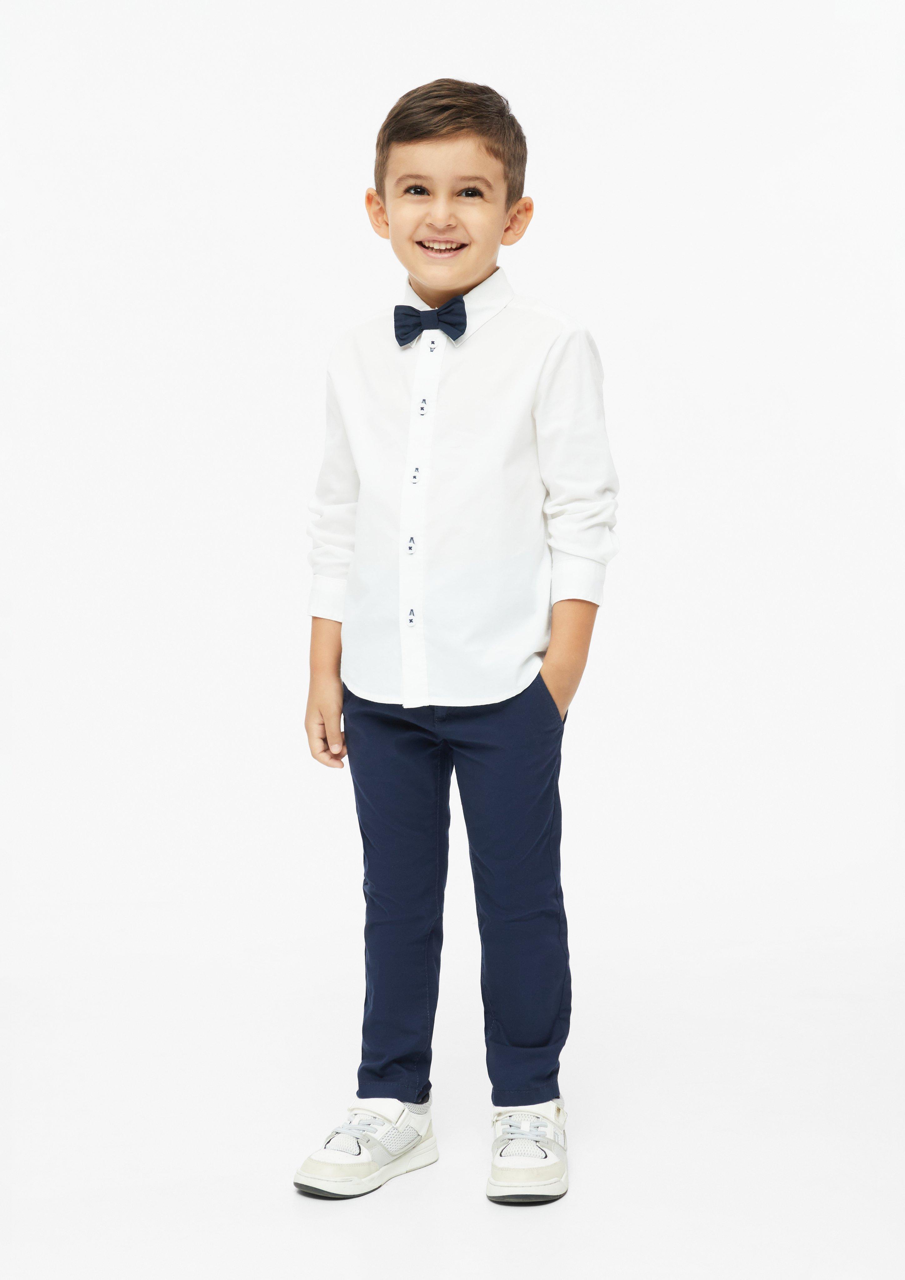 Kids Formal shirt with detachable bow tie in white by s.Oliver