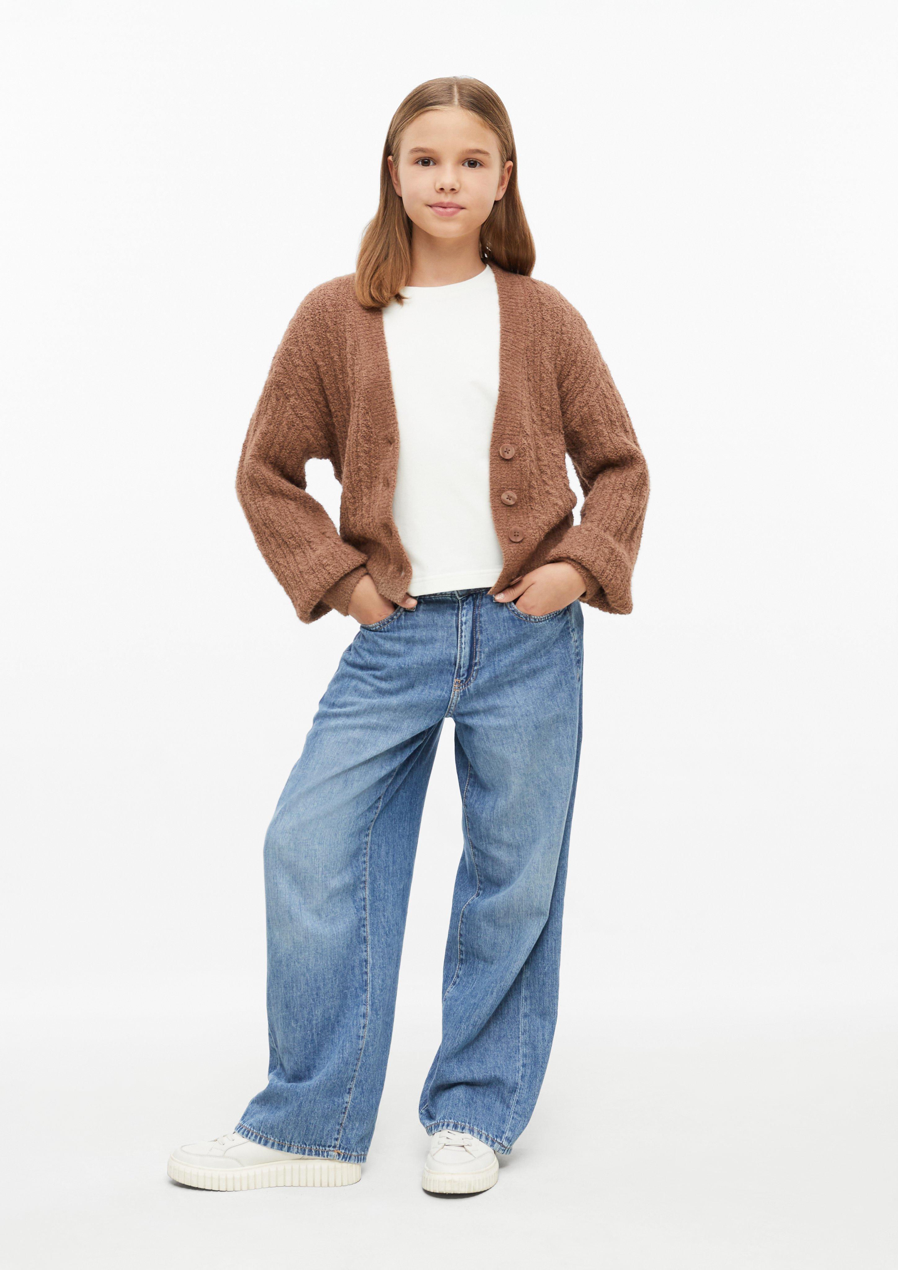 Junior Cardigan douillet au motif torsadé en brun de s.Oliver