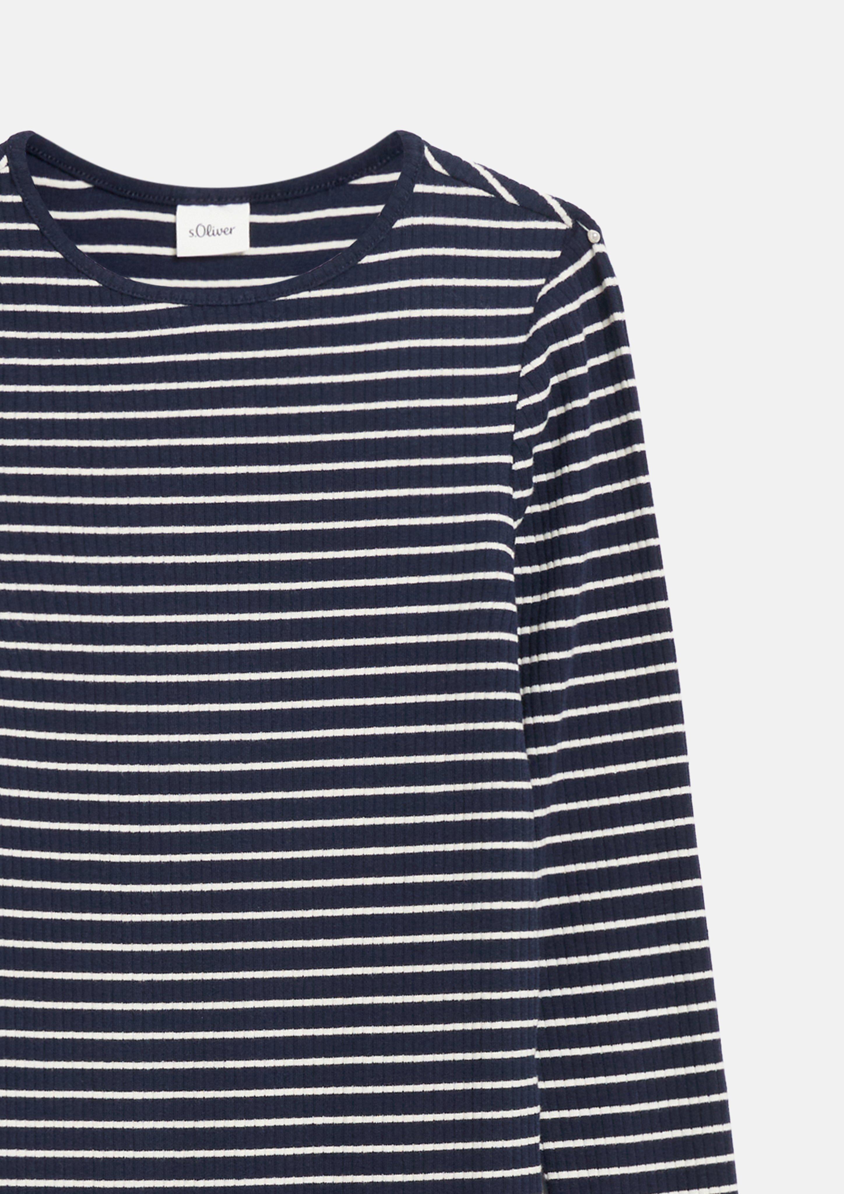 Kids Slim-fit ribbed dress with a side slit in blue by s.Oliver