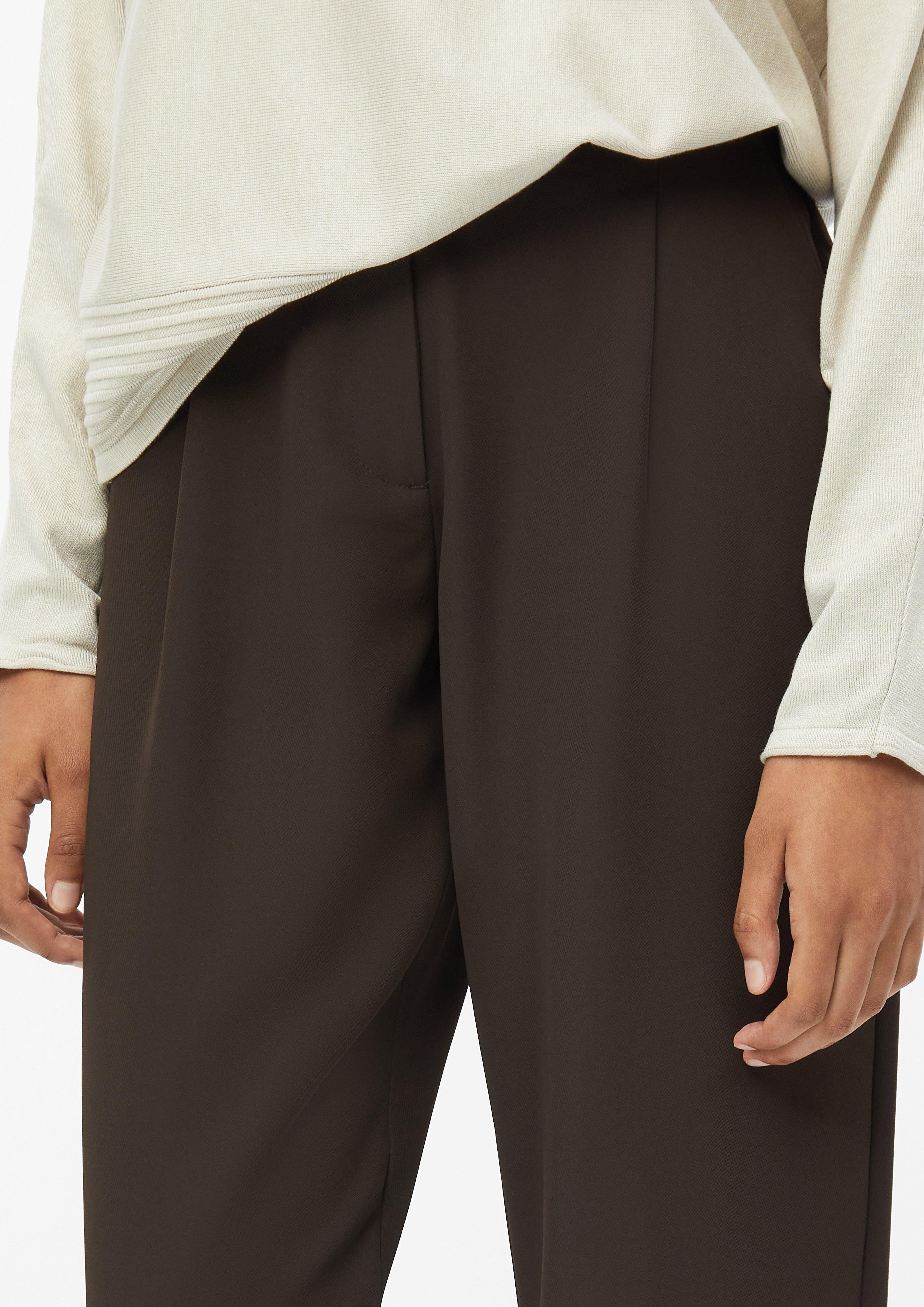 Dames Twill-broek met elastisch inzetstuk in bruin van s.Oliver BLACK LABEL
