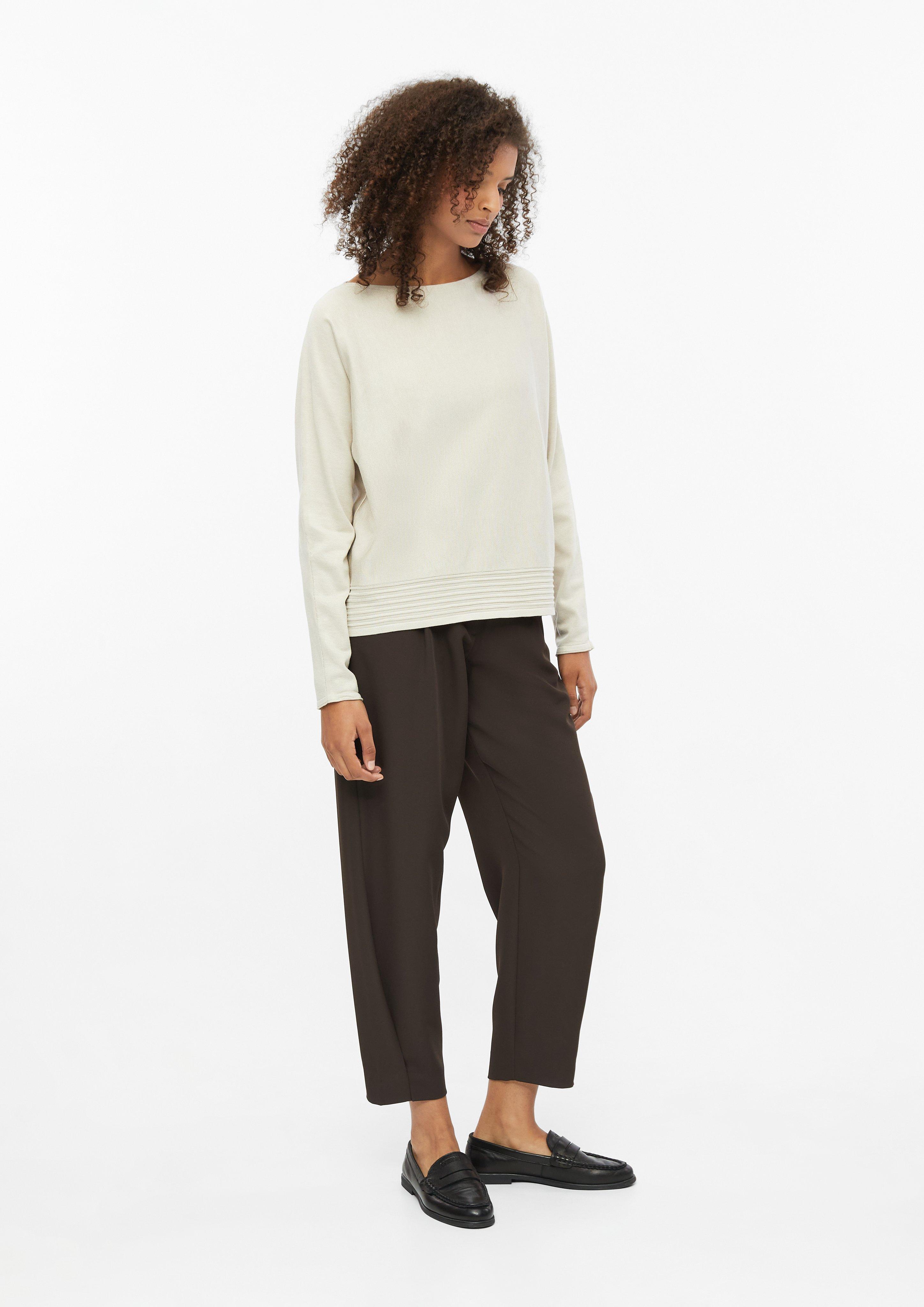Dames Twill-broek met elastisch inzetstuk in bruin van s.Oliver BLACK LABEL