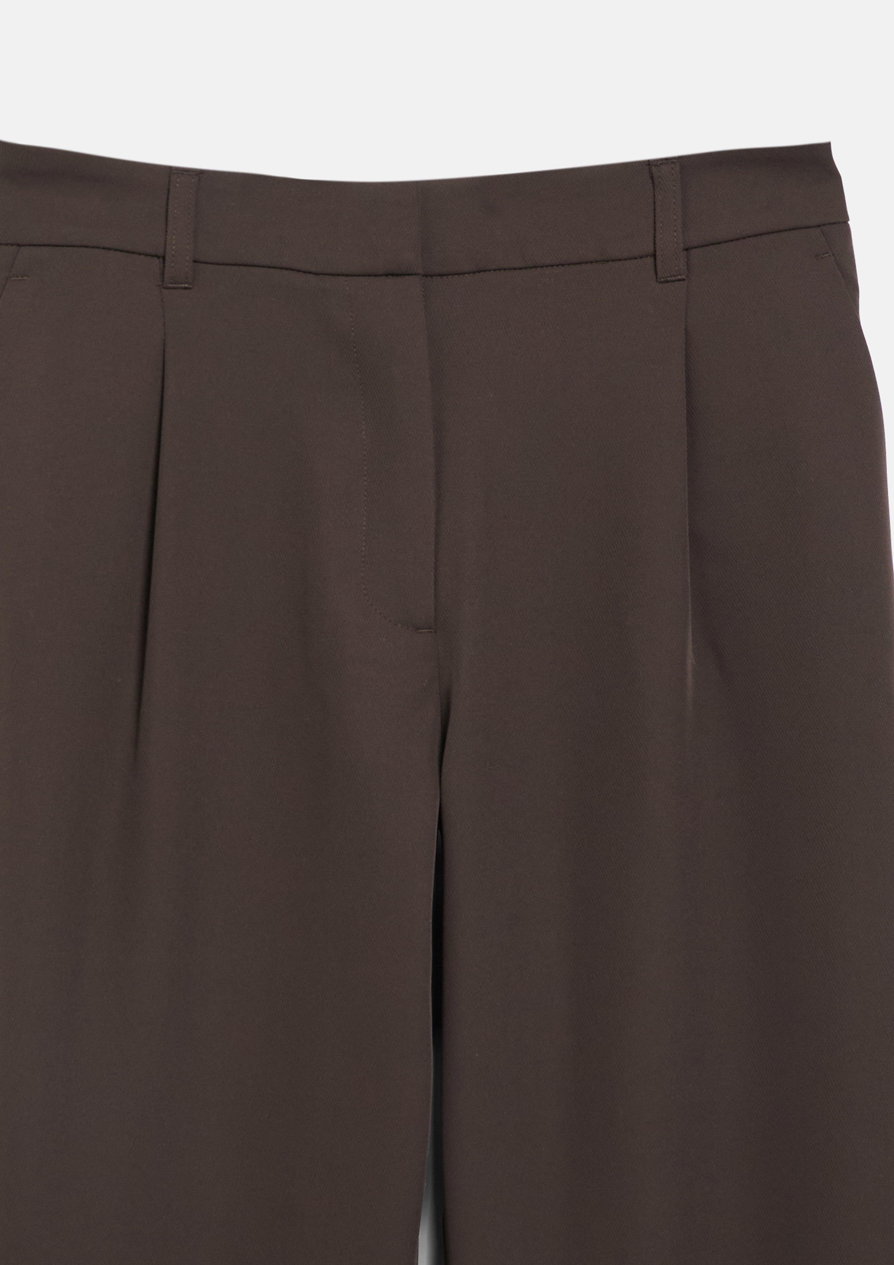 Dames Twill-broek met elastisch inzetstuk in bruin van s.Oliver BLACK LABEL
