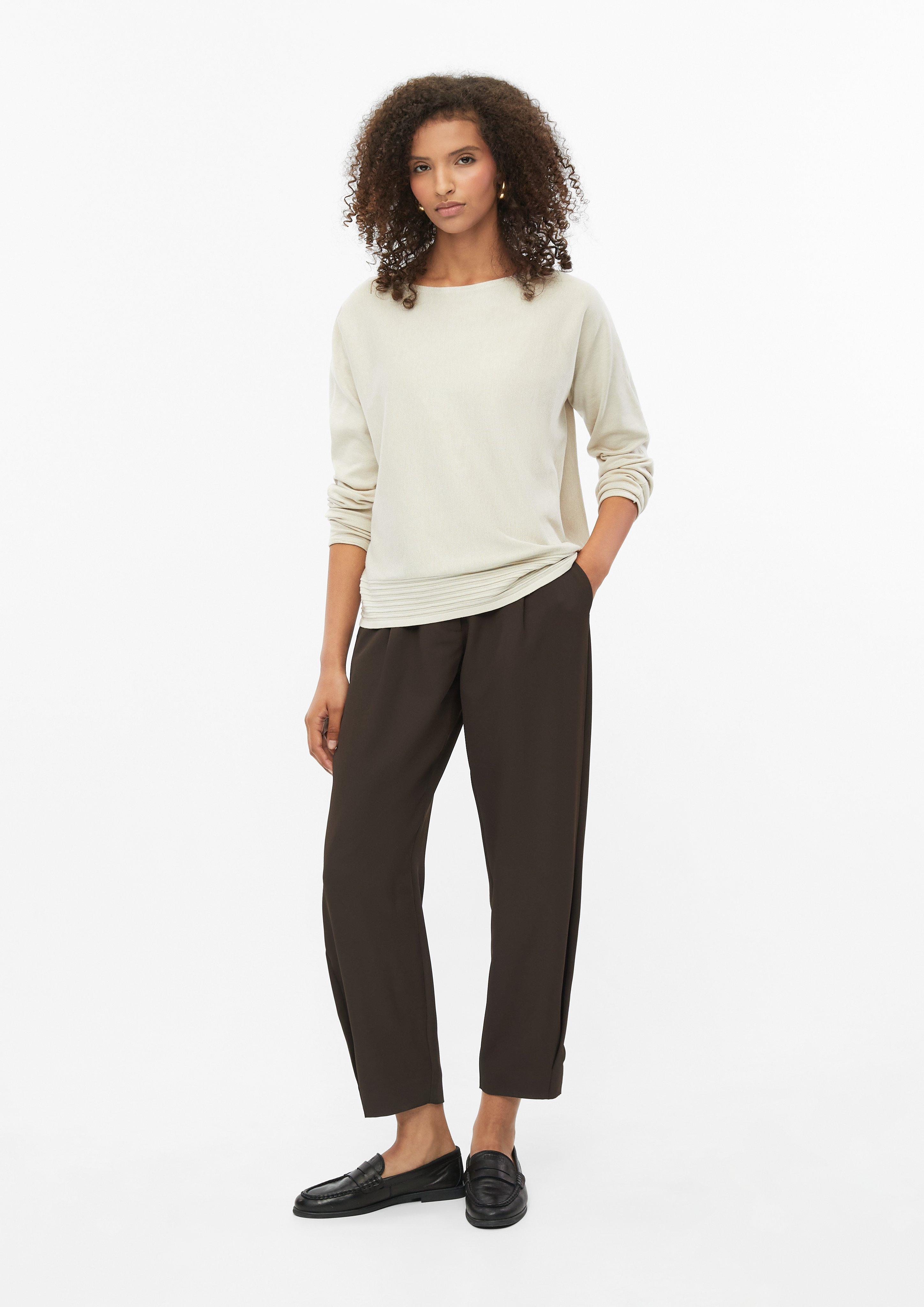 Dames Twill-broek met elastisch inzetstuk in bruin van s.Oliver BLACK LABEL
