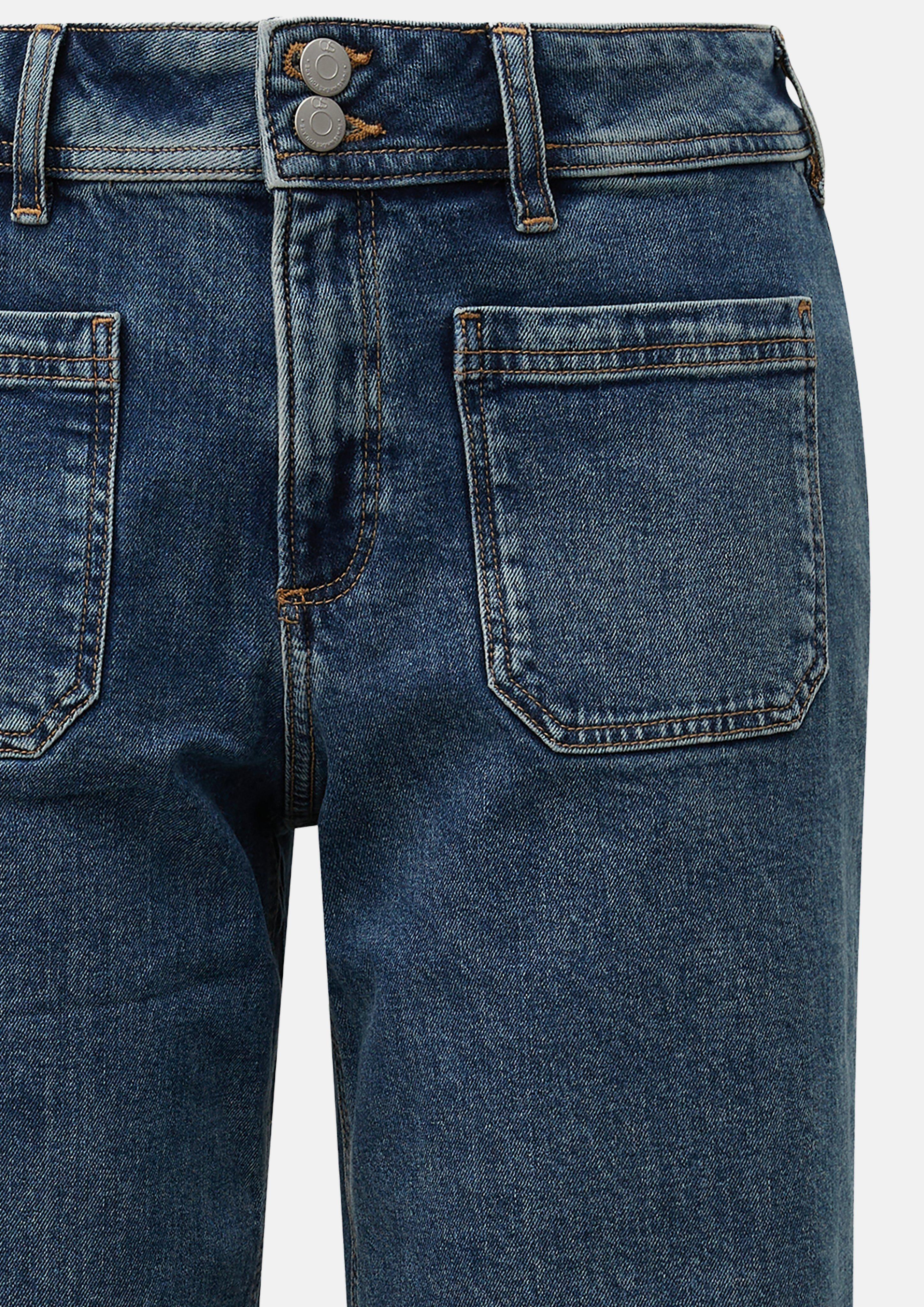 Femmes Jeans larges / taille moyenne / jambes larges en bleu de QS CURVE