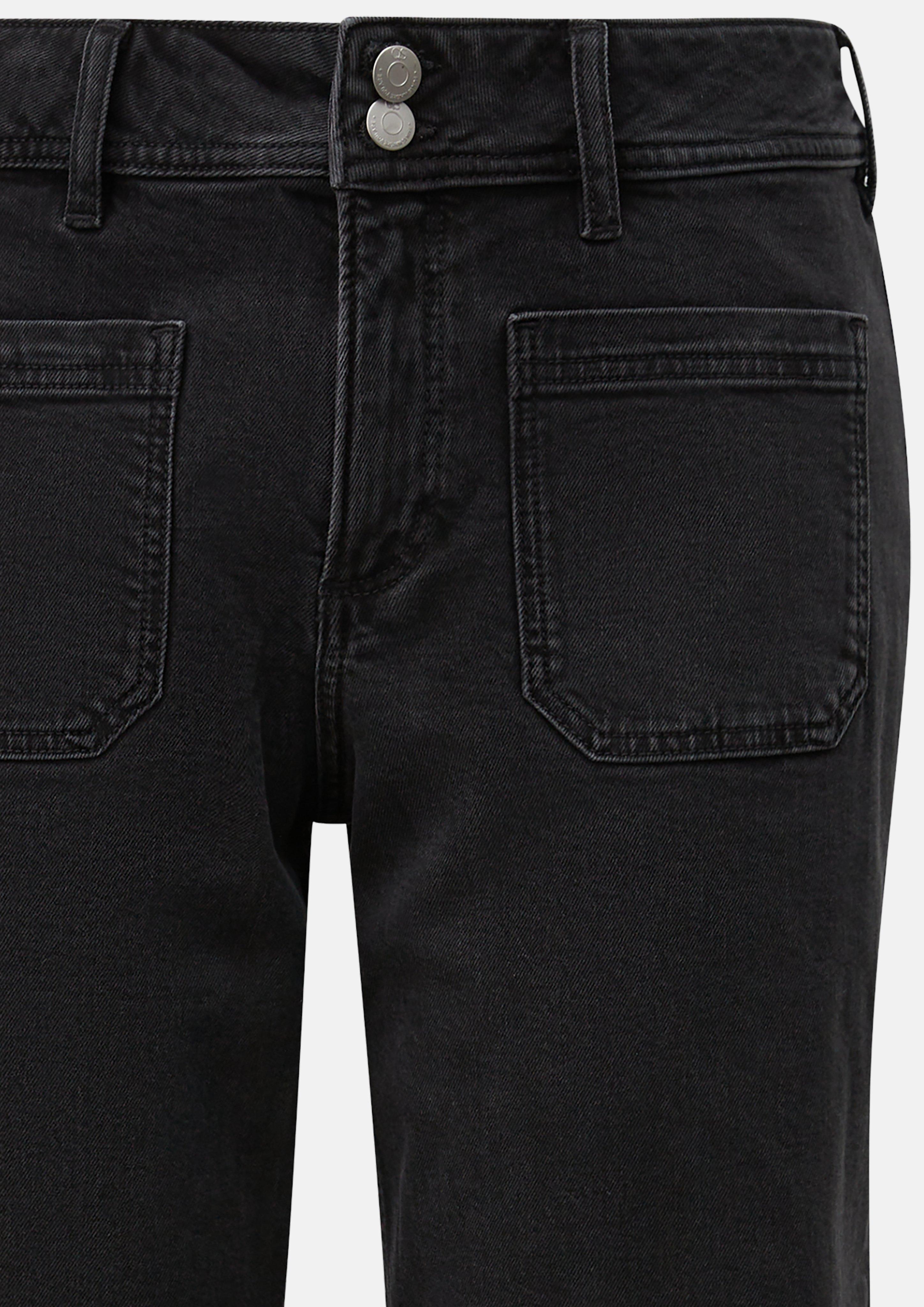 Femmes Jeans larges / taille moyenne / jambes larges en gris de QS CURVE
