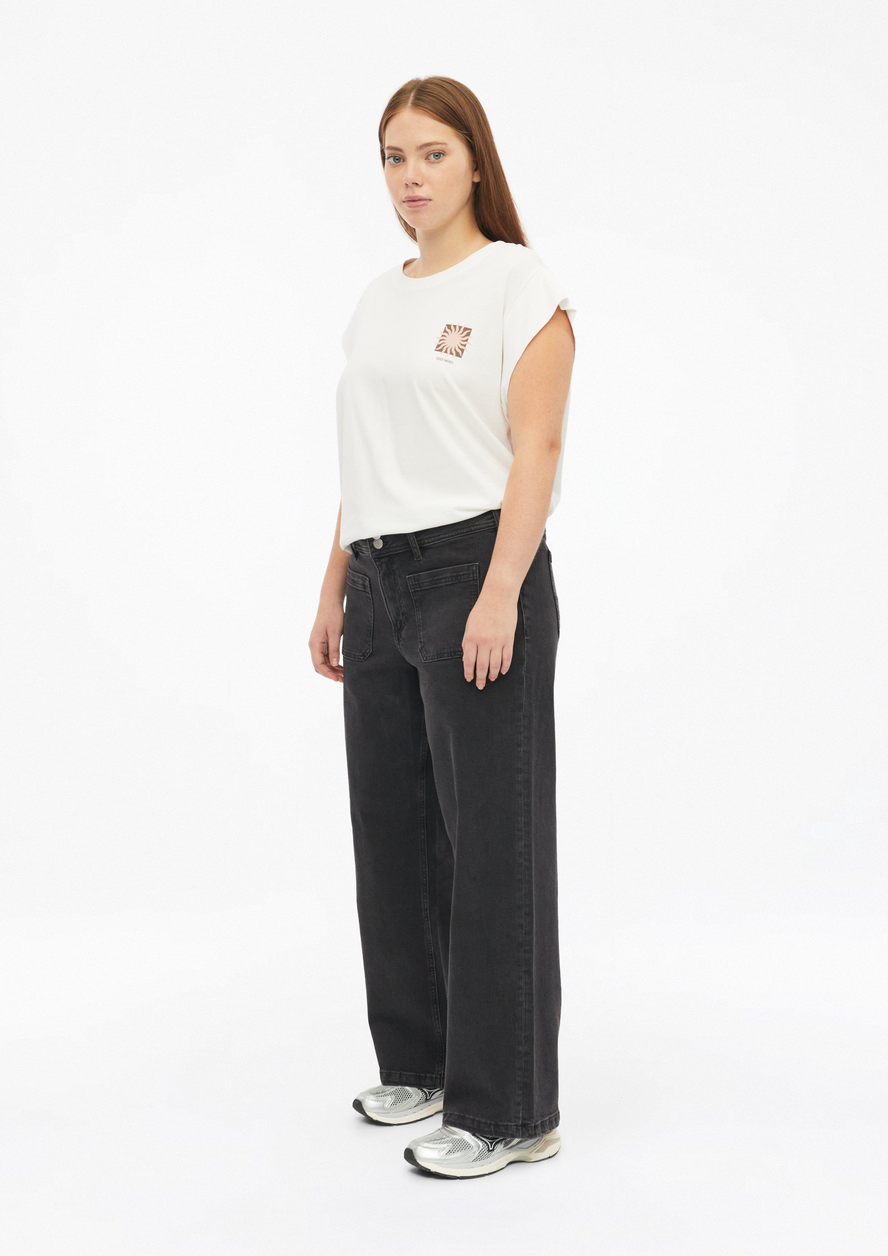 Femmes Jeans larges / taille moyenne / coupe large en gris de QS CURVE