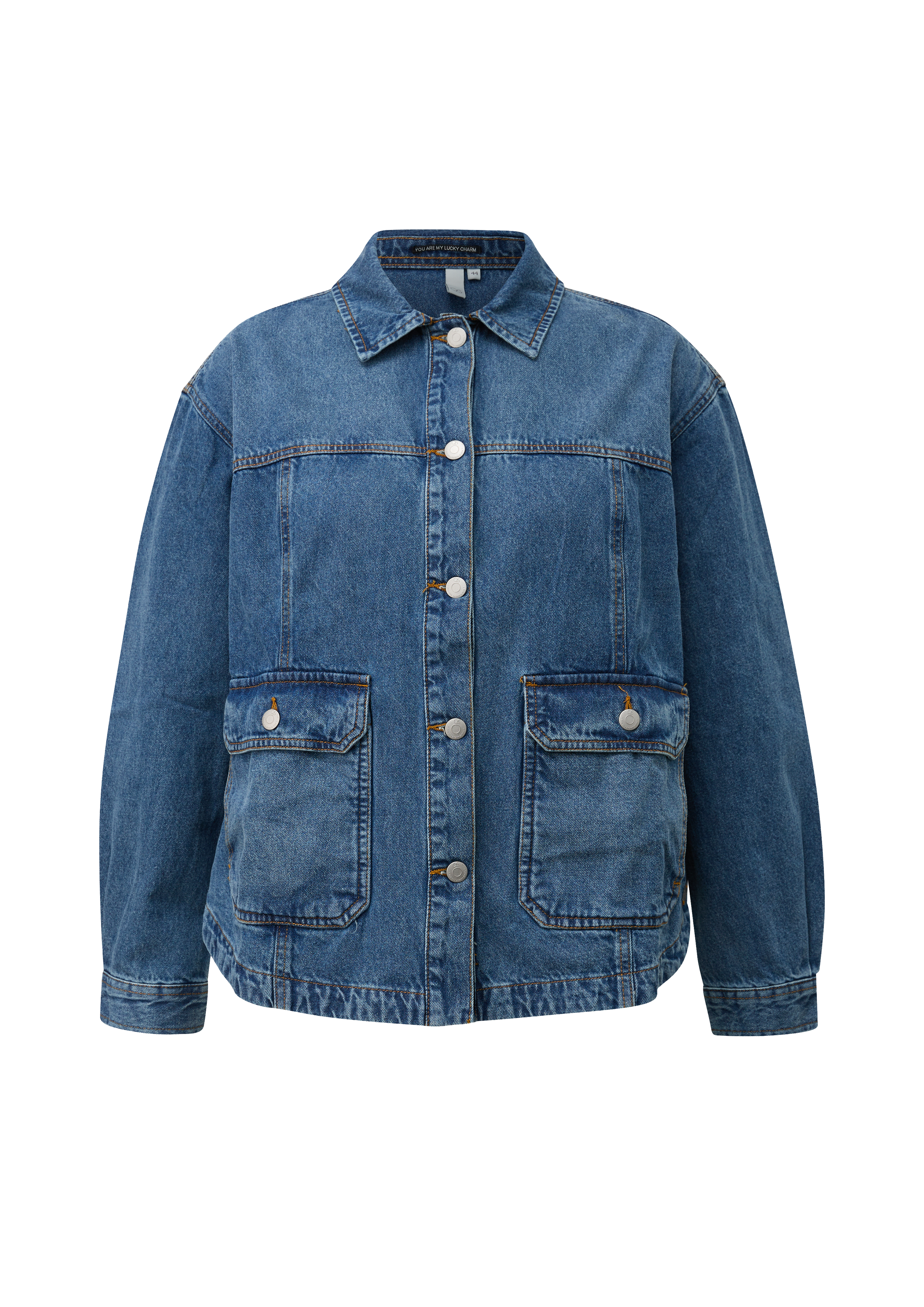 Denim-overshirt met opgestikte zakken