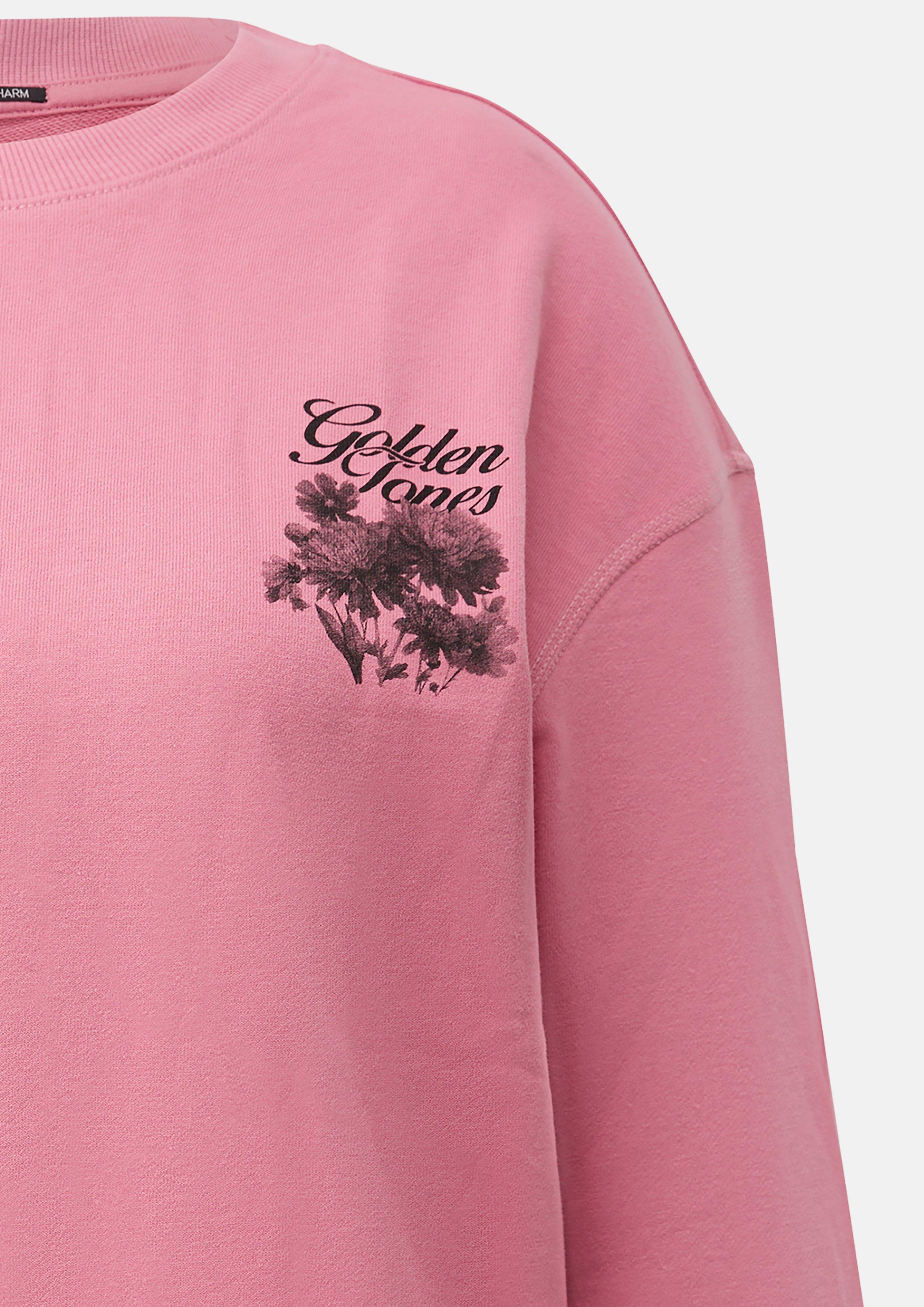 Dames Sweatshirt met print op de rug in roze van QS CURVE