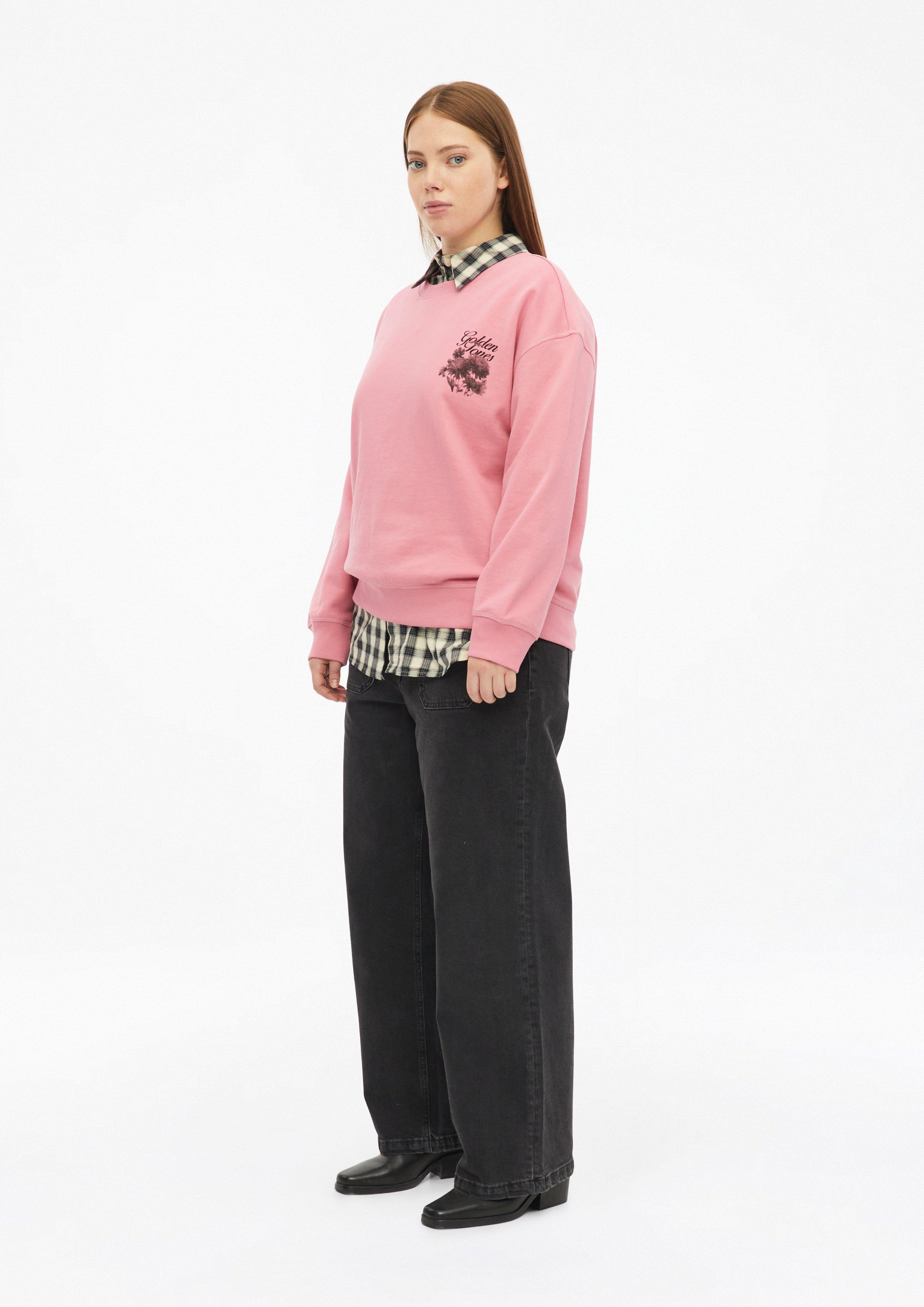 Dames Sweatshirt met print op de rug in roze van QS CURVE