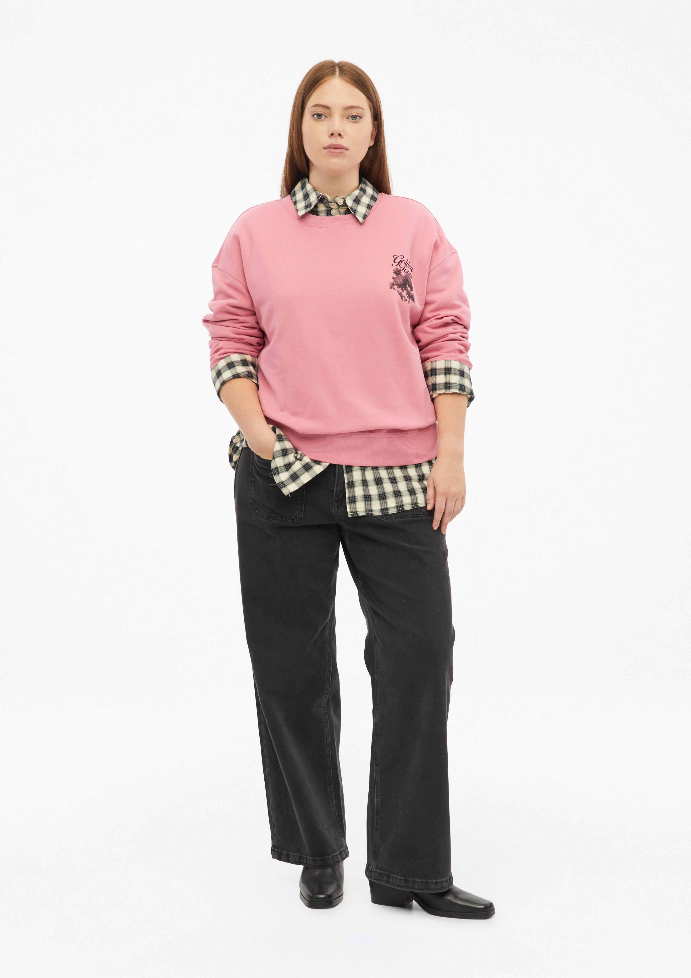 Dames Sweatshirt met print op de rug in roze van QS CURVE