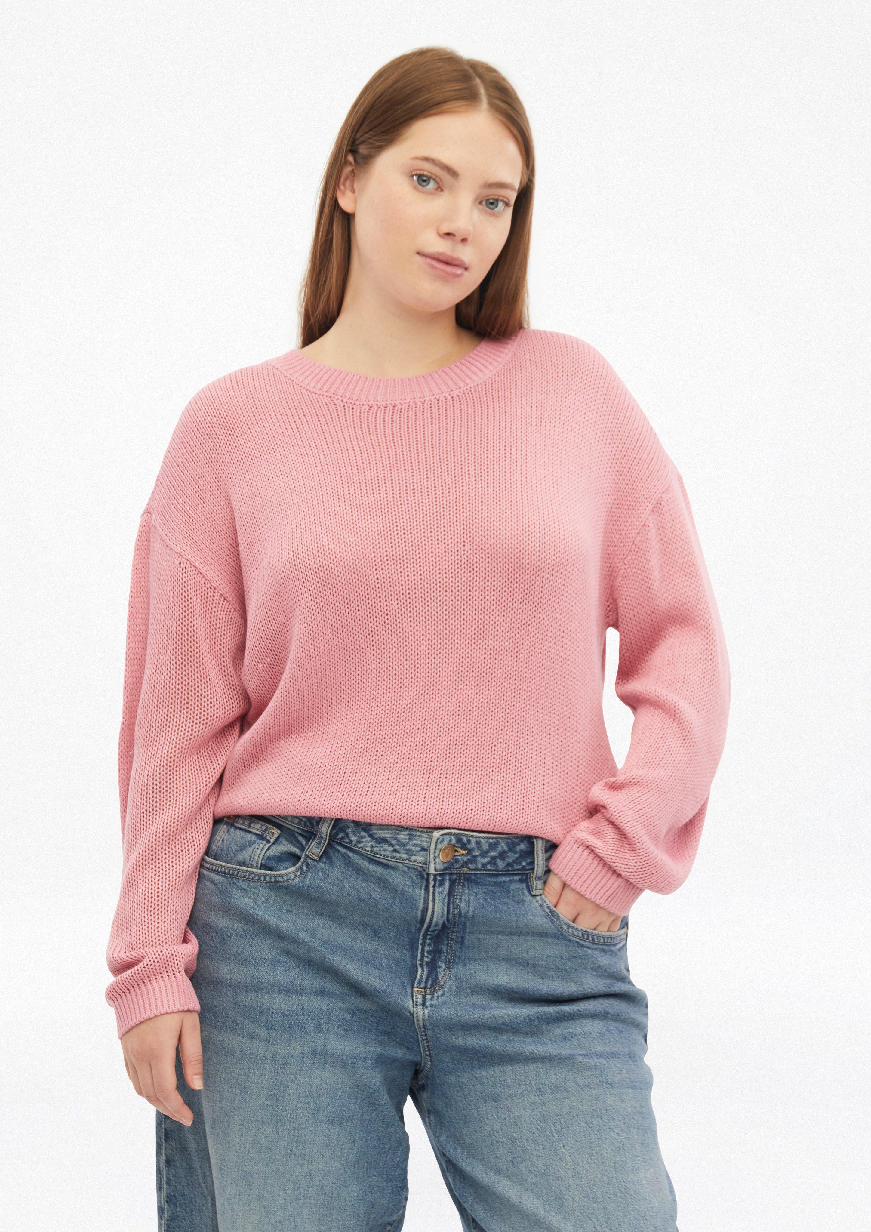 Pull à épaules tombantes en rose de QS CURVE